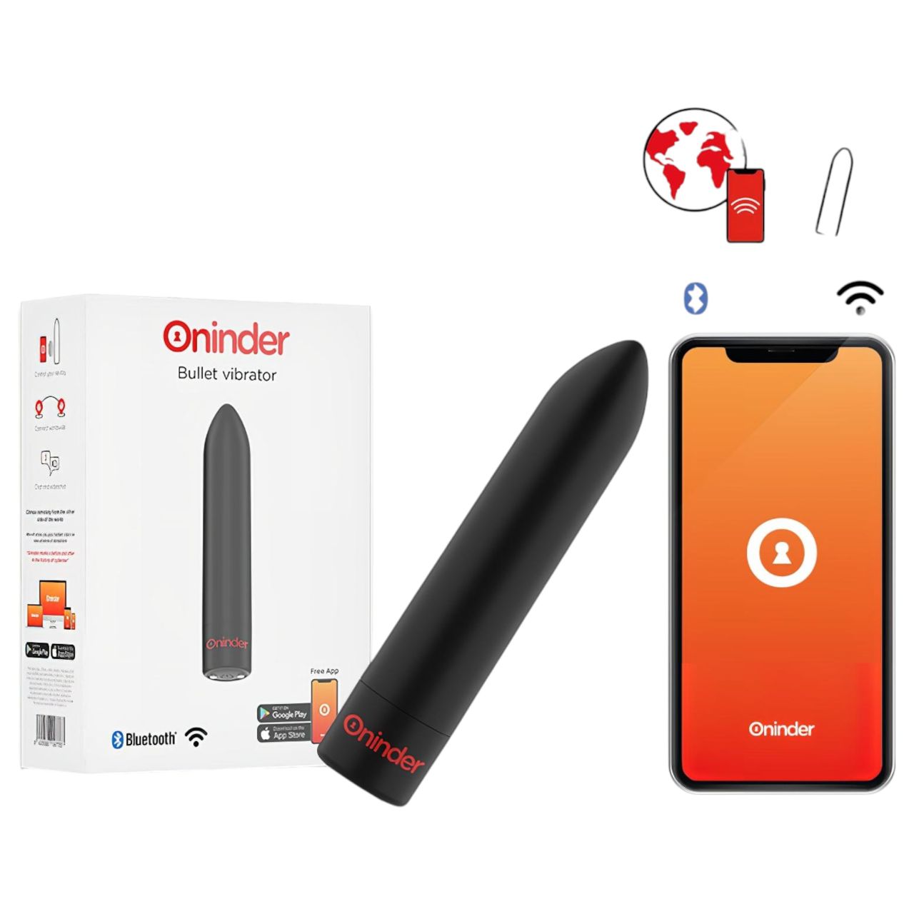 Oninder – App-vezérelt vibrátor (fekete) Oninder – App-vezérelt vibrátor (fekete)
