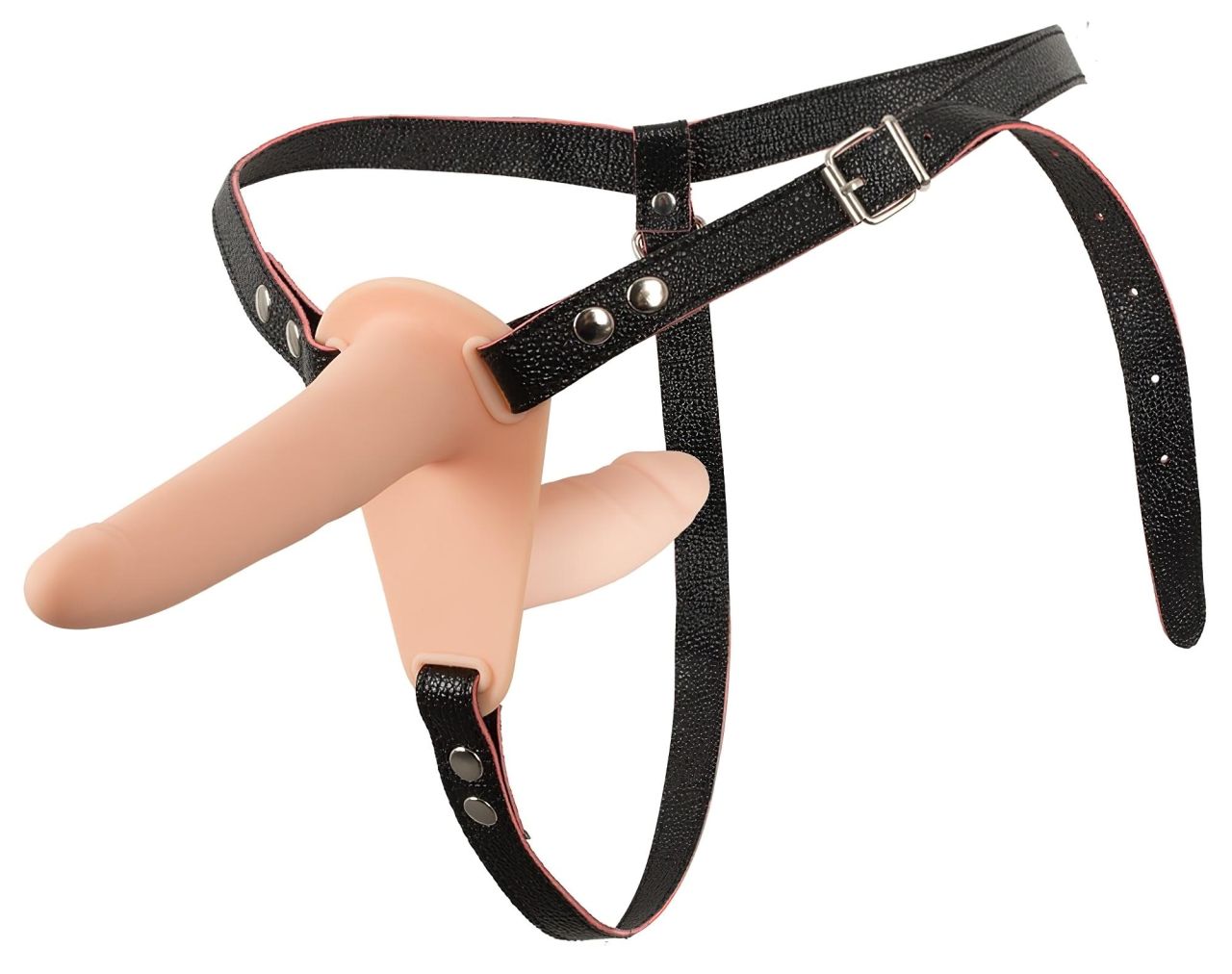 You2Toys - Strap-On - felcsatolható dupla vibrátor (testszínű)