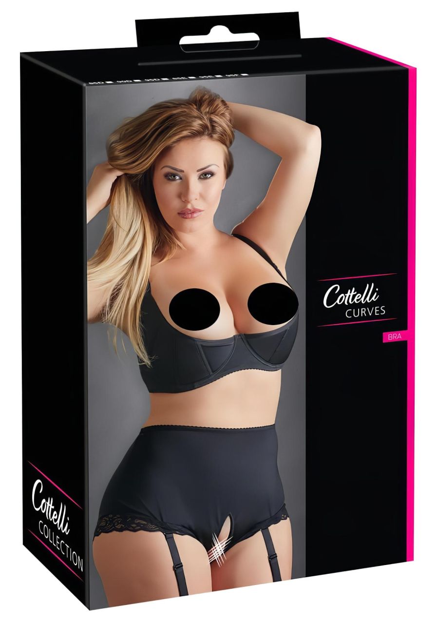 Cottelli Plus Size - merevített mellemelő (fekete) Cottelli Plus Size - merevített mellemelő (fekete)
