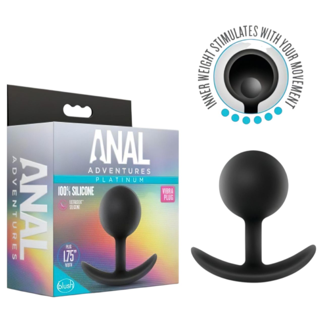 Anal Adventures Platinum Vibra Plug - anál dildó (fekete) Anal Adventures Platinum Vibra Plug - anál dildó (fekete)