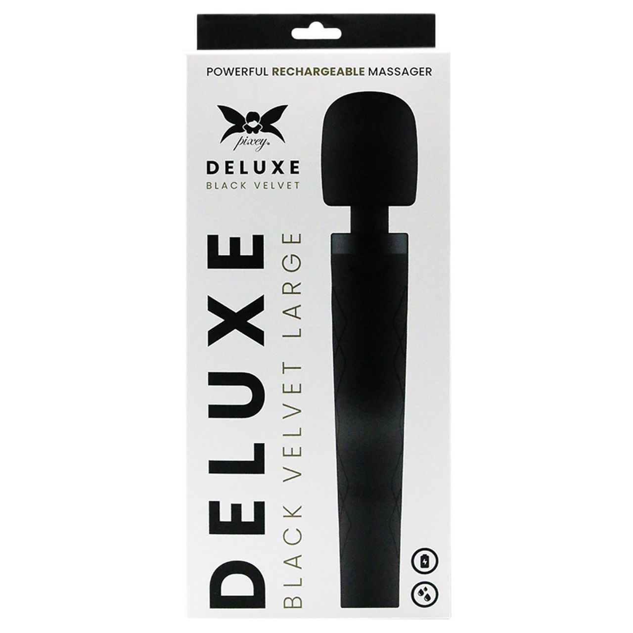 Pixey Deluxe Black Velvet - wand vibrátor L (fekete) Pixey Deluxe Black Velvet - wand vibrátor L (fekete)