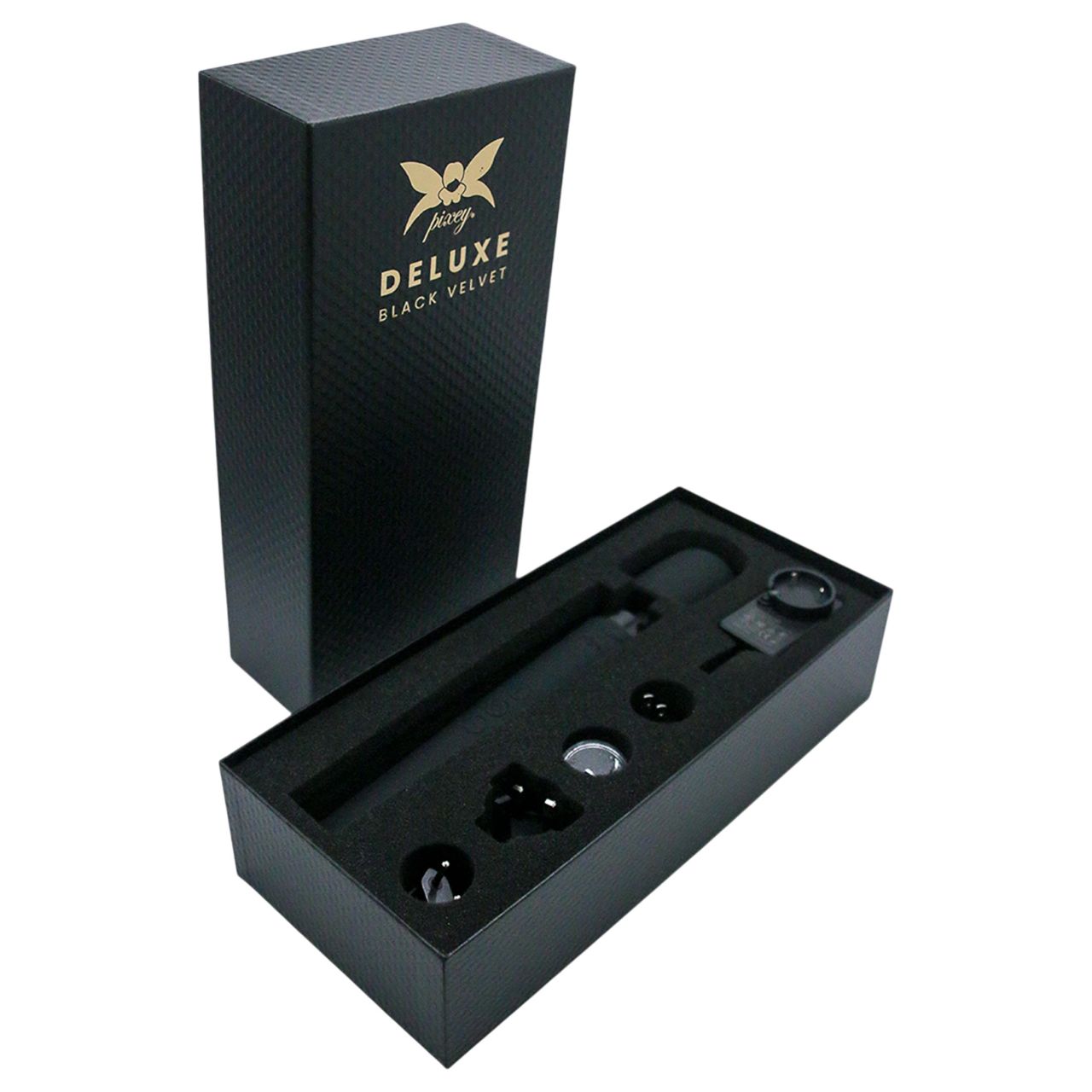 Pixey Deluxe Black Velvet - wand vibrátor L (fekete) Pixey Deluxe Black Velvet - wand vibrátor L (fekete)