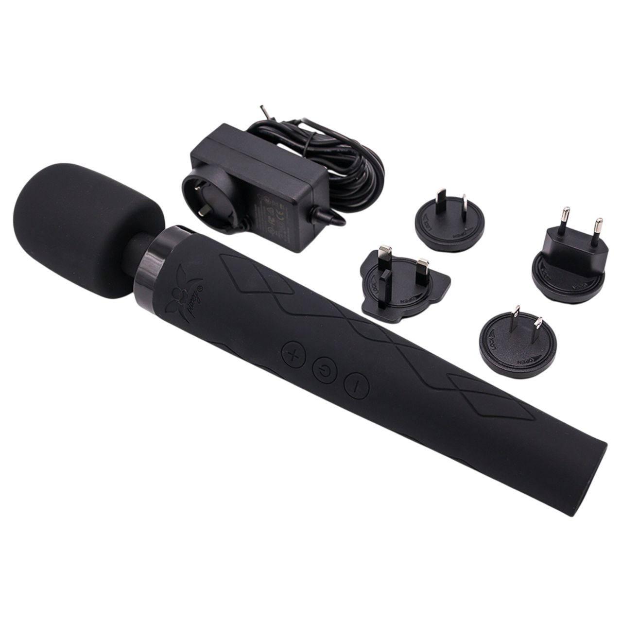 Pixey Deluxe Black Velvet - wand vibrátor L (fekete) Pixey Deluxe Black Velvet - wand vibrátor L (fekete)