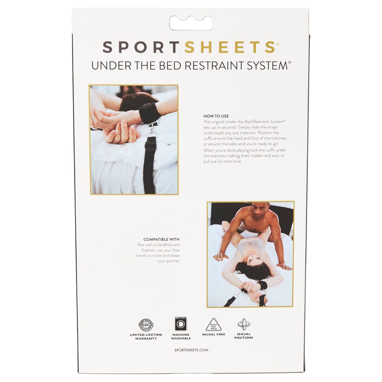 Sportsheets - ágyhoz kötöző szett (fekete)