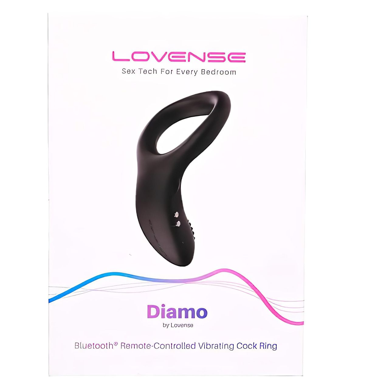 Lovense Diamo – App-vezérelt vibrációs péniszgyűrű, férfiaknak (fekete)