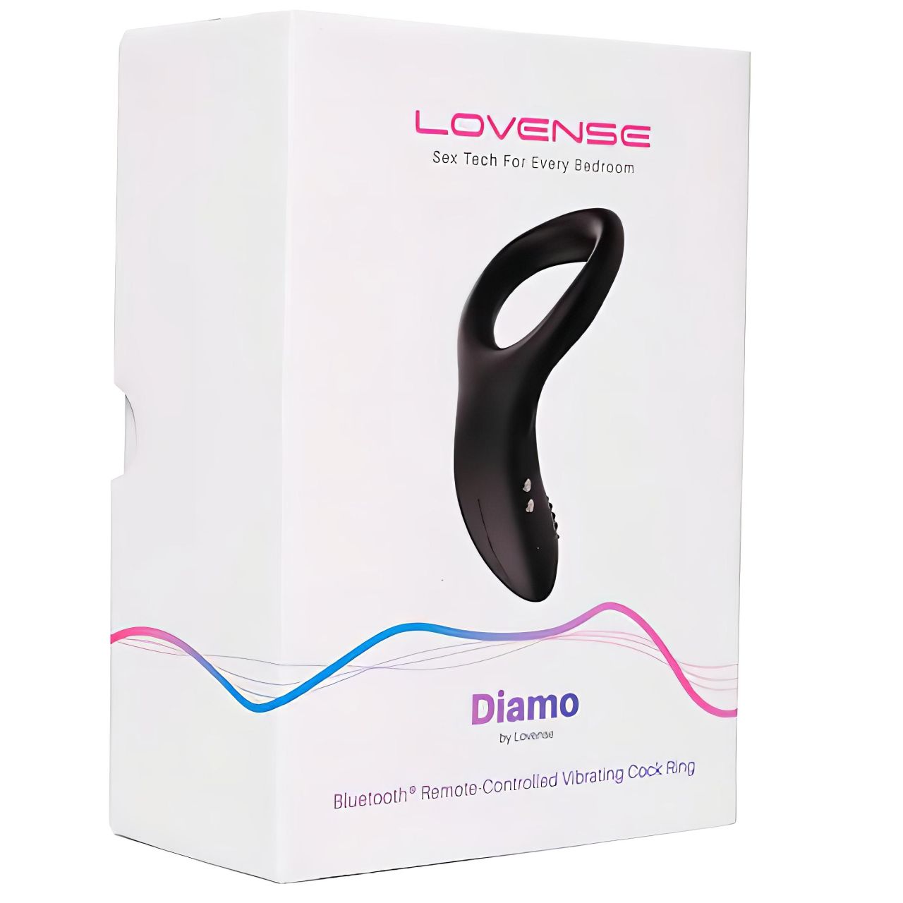 Lovense Diamo – App-vezérelt vibrációs péniszgyűrű, férfiaknak (fekete)
