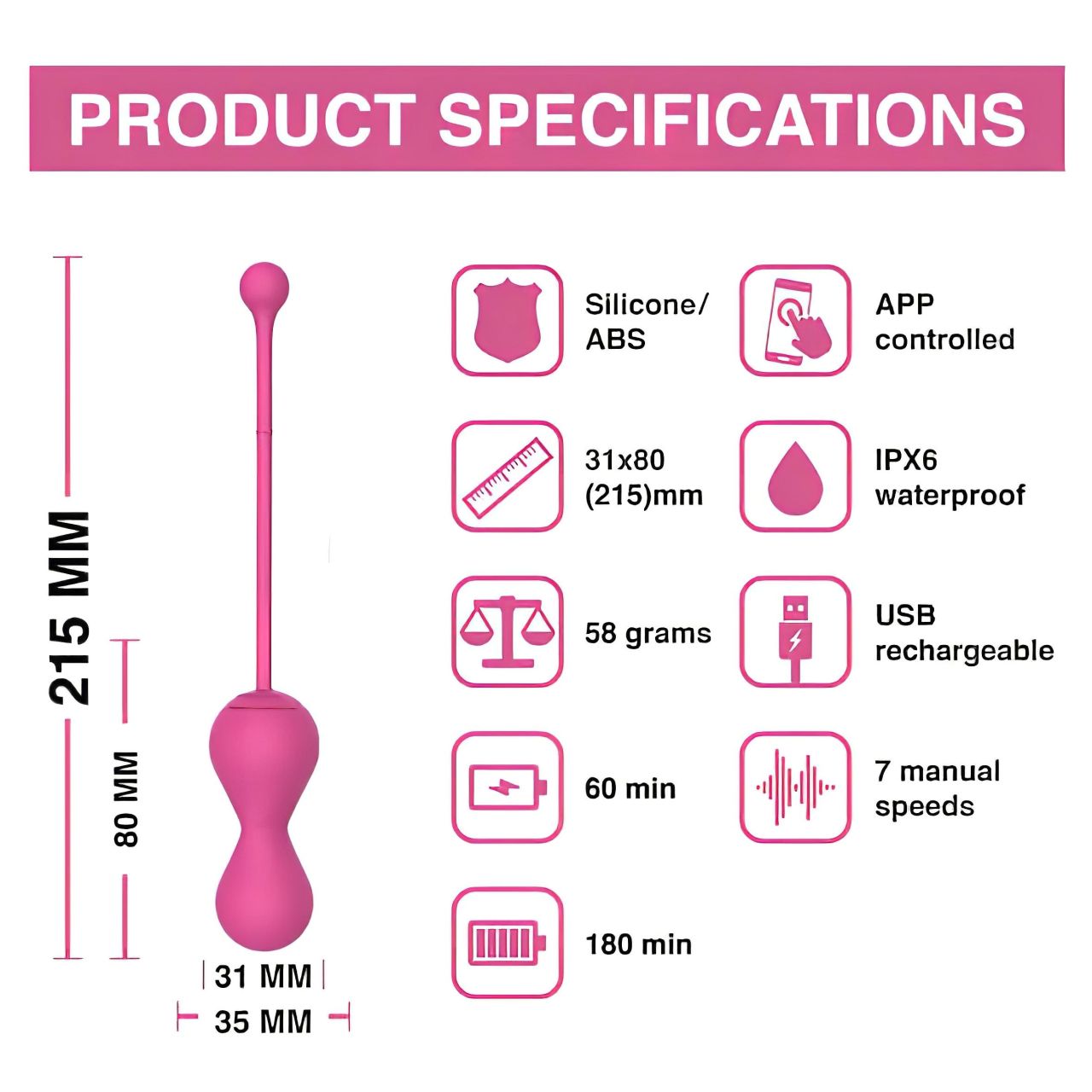 Magic Motion Kegel Master - App-vezérelt vibrációs gésagolyó (pink) Magic Motion Kegel Master - App-vezérelt vibrációs gésagolyó (pink)