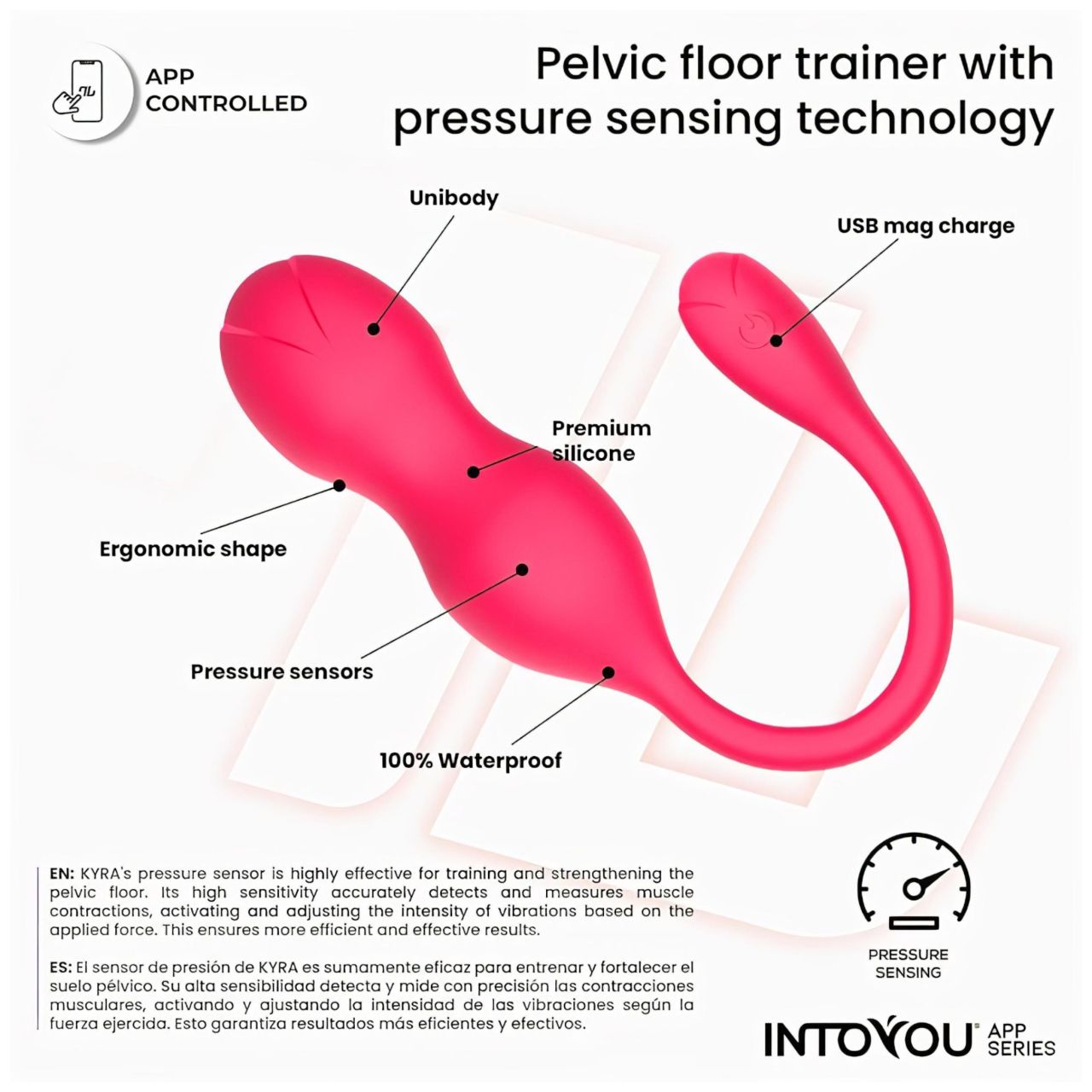 INTOYOU Kyra Pelvic - App-vezérelt vibrációs gésagolyó (pink) INTOYOU Kyra Pelvic - App-vezérelt vibrációs gésagolyó (pink)