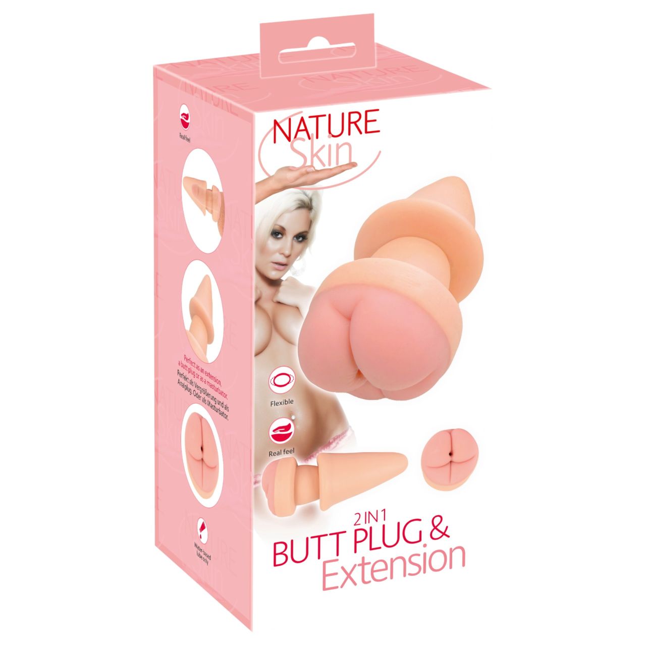 Nature Skin - anál plug és péniszköpeny (testszínű)