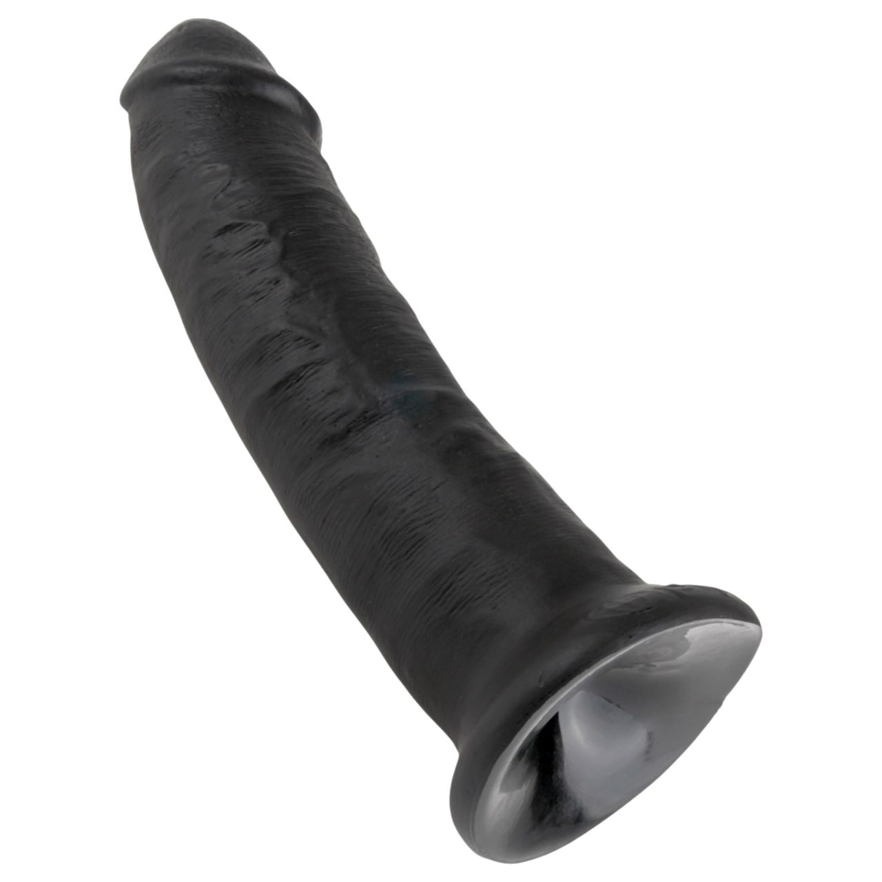 King Cock 9 - tapadótalpas dildó (fekete)