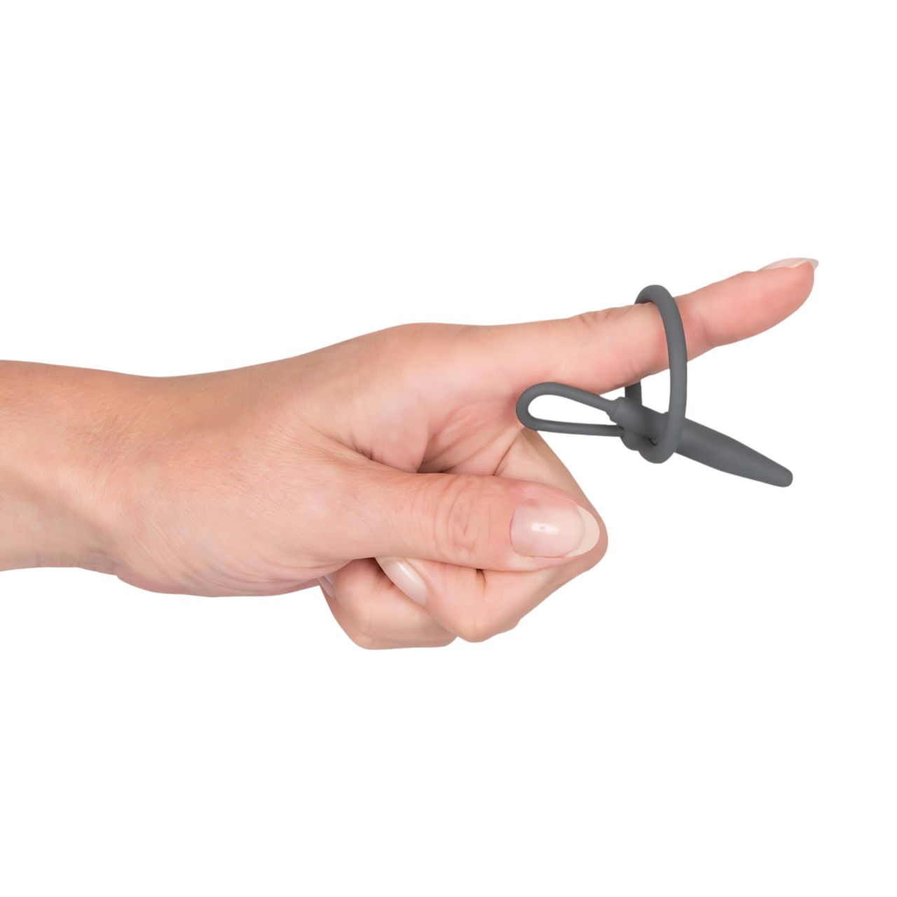 You2Toys - Penisplug - szilikon makkgyűrű kúpos dilátorral (szürke) You2Toys - Penisplug - szilikon makkgyűrű kúpos dilátorral (szürke)