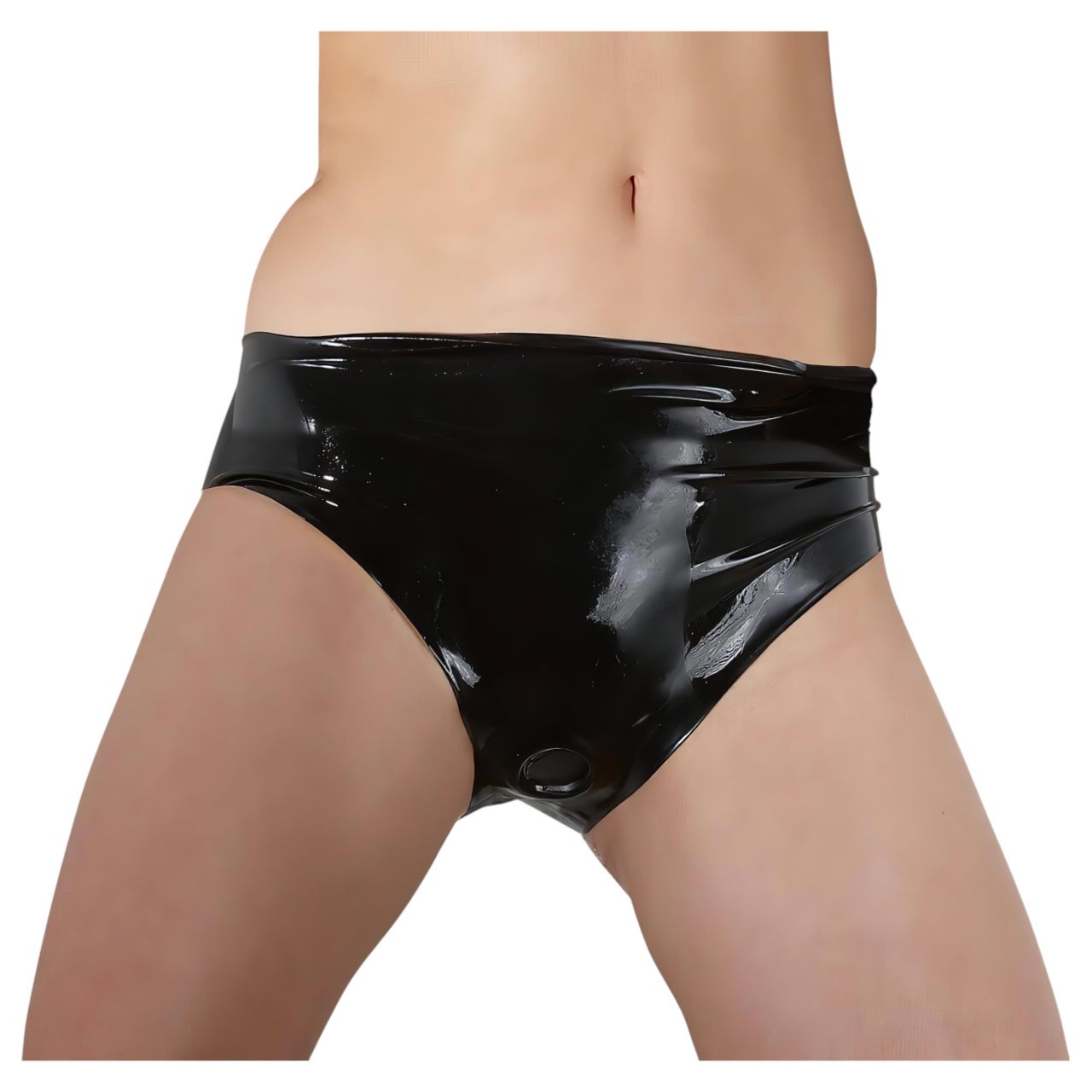 Late X - női latex bugyi belső dildóval (fekete) Late X - női latex bugyi belső dildóval (fekete)