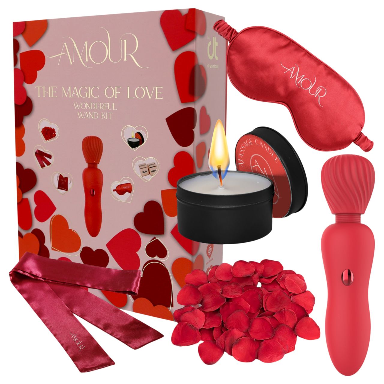 Dreamtoys Amour - wand vibrátor szett (piros) Dreamtoys Amour - wand vibrátor szett (piros)