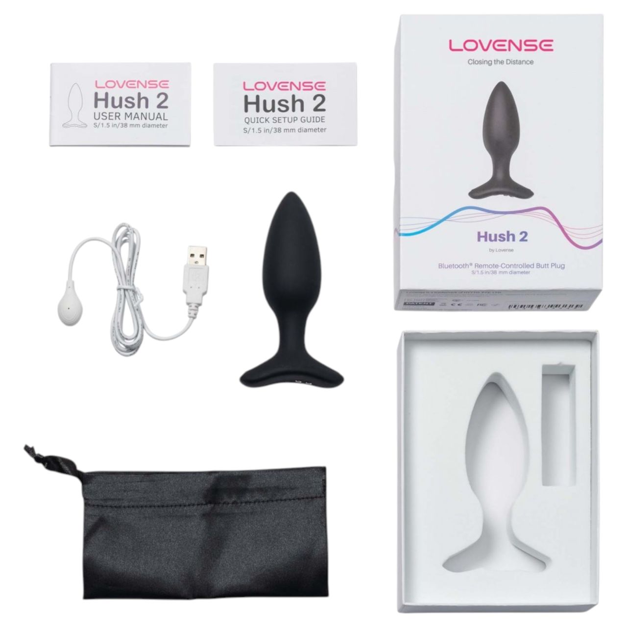 Lovense Hush 2 S - App-vezérelt análvibrátor (38 mm, fekete) Lovense Hush 2 S - App-vezérelt análvibrátor (38 mm, fekete)