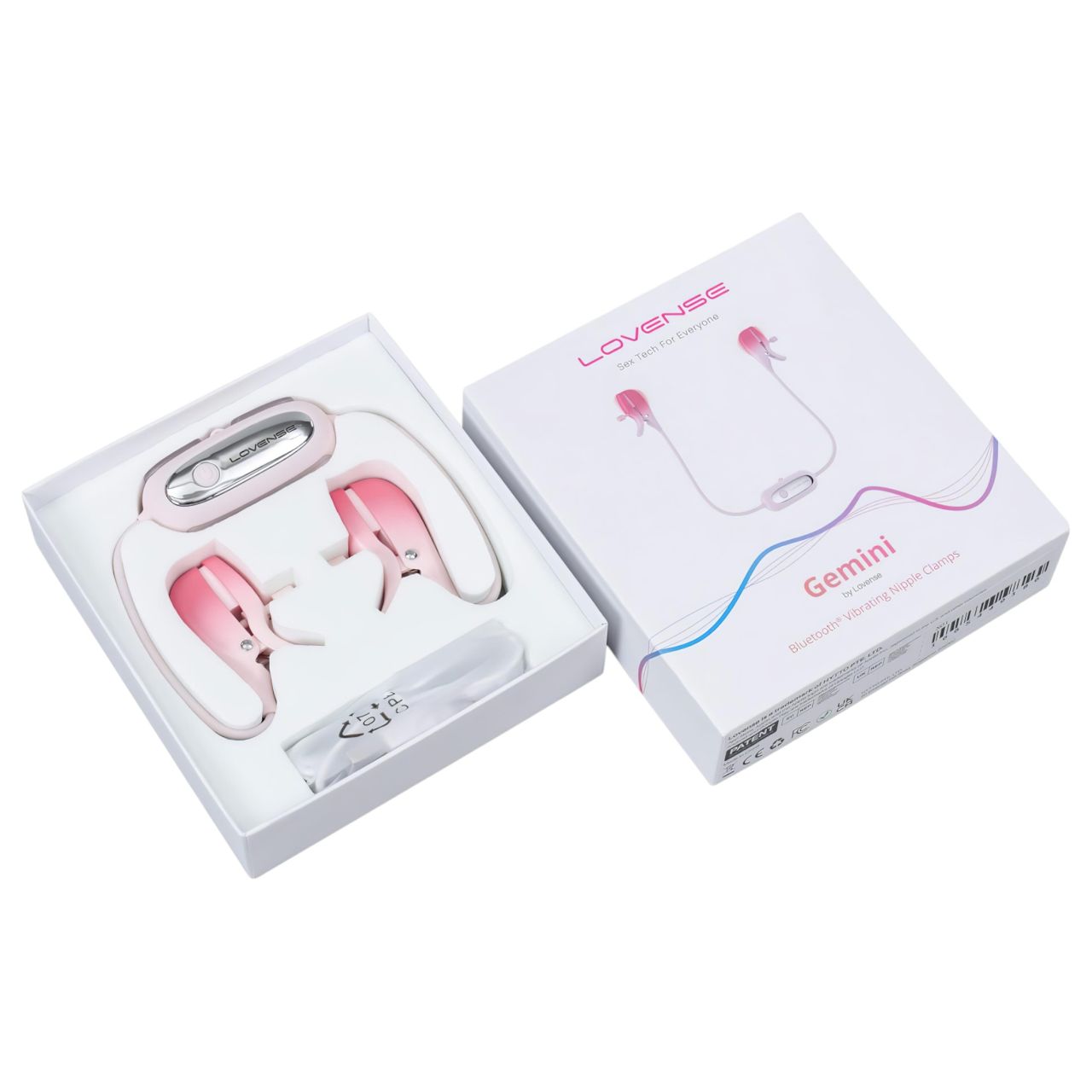 Lovense Gemini - App-vezérelt vibrációs mellbimbó csipesz (pink)