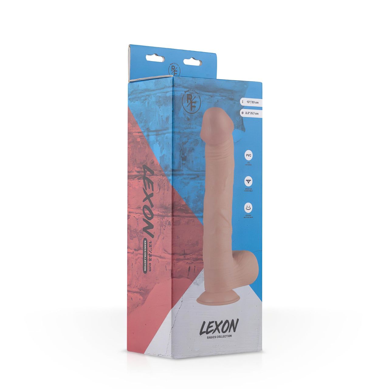 Real Fantasy Lexon - herés élethű dildó - 33 cm (testszínű)