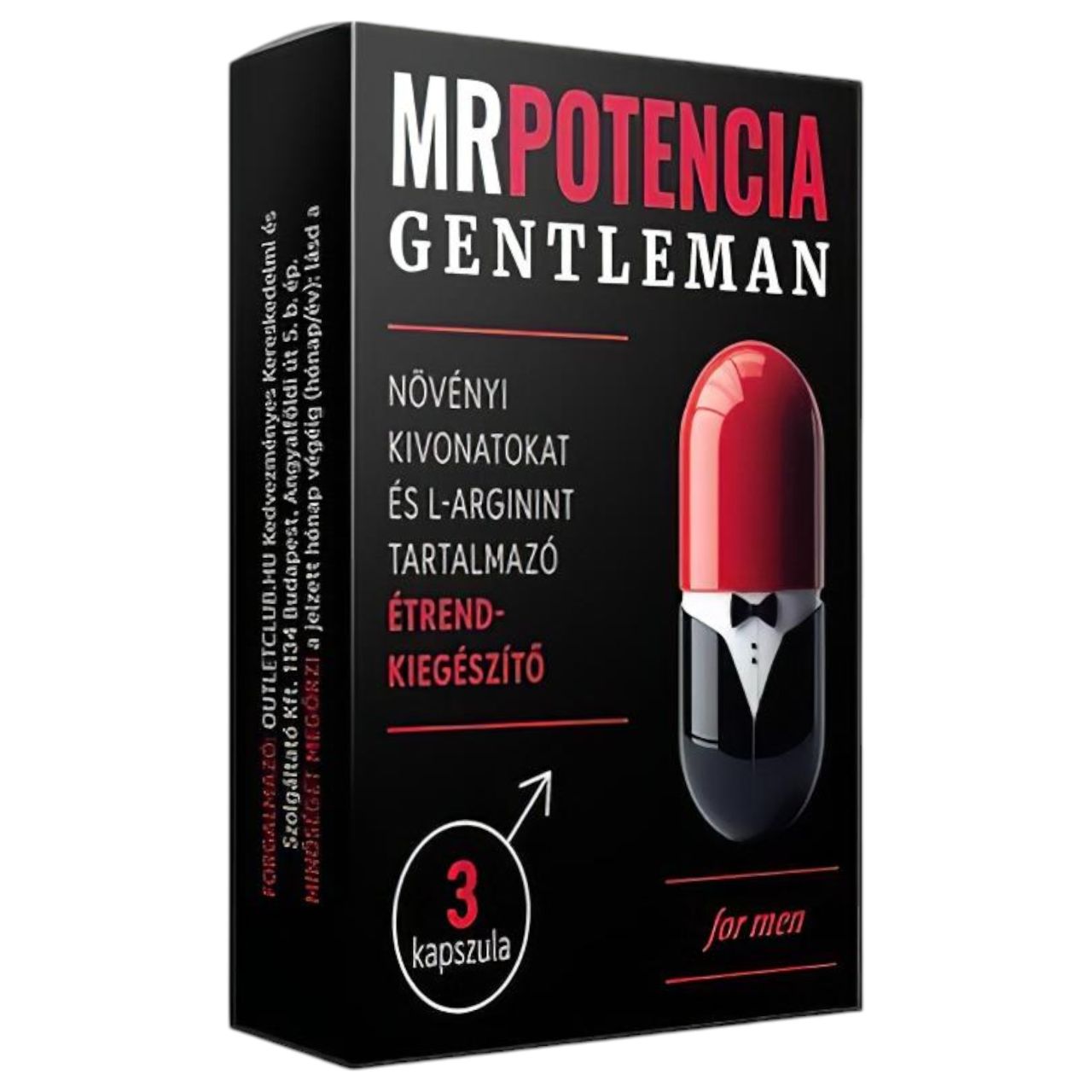 MrPotencia Gentleman - étrend kiegészítő kapszula férfiaknak (3 db) MrPotencia Gentleman - étrend kiegészítő kapszula férfiaknak (3 db)