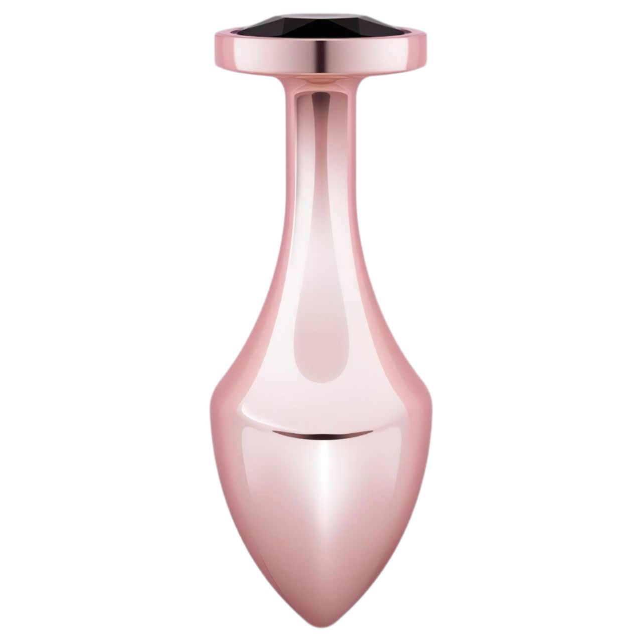 Rosy Gold Butt Plug - fekete köves anál plug (rosegold)