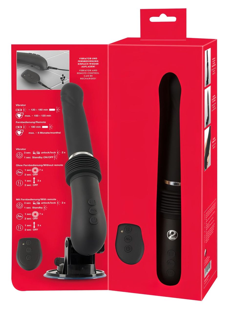 You2Toys RC Fucking Machine 2.0 – tapadókorongos lökő- és vibrációs szexgép