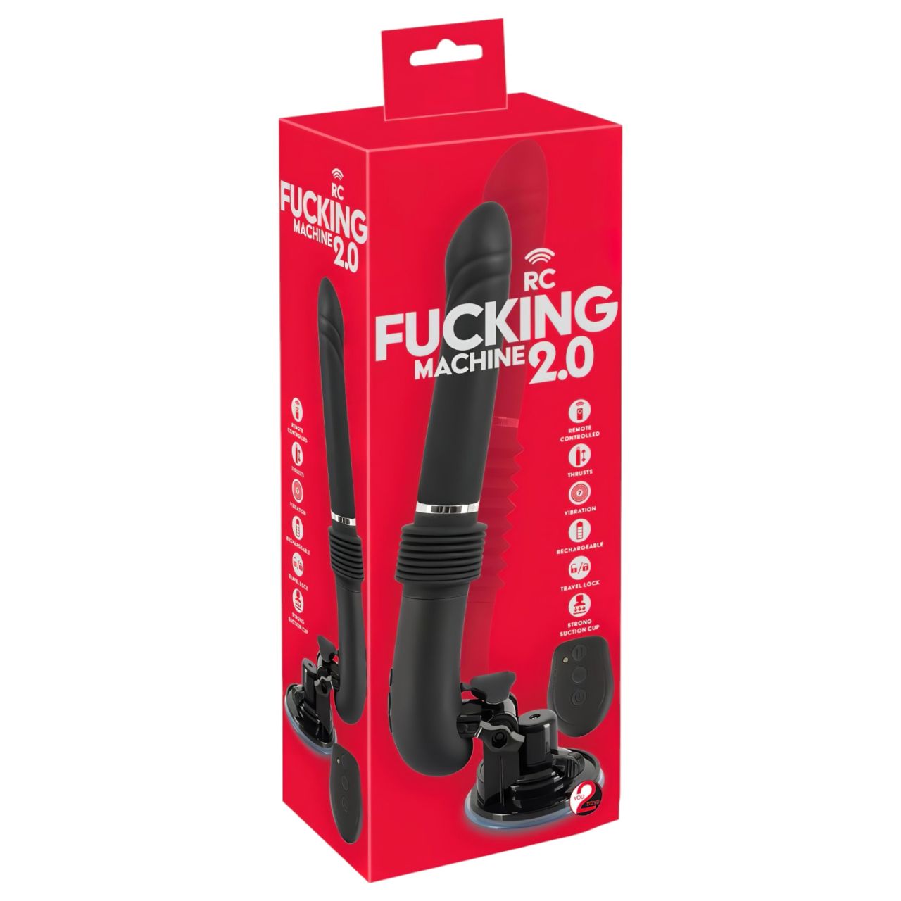 You2Toys RC Fucking Machine 2.0 – tapadókorongos lökő- és vibrációs szexgép