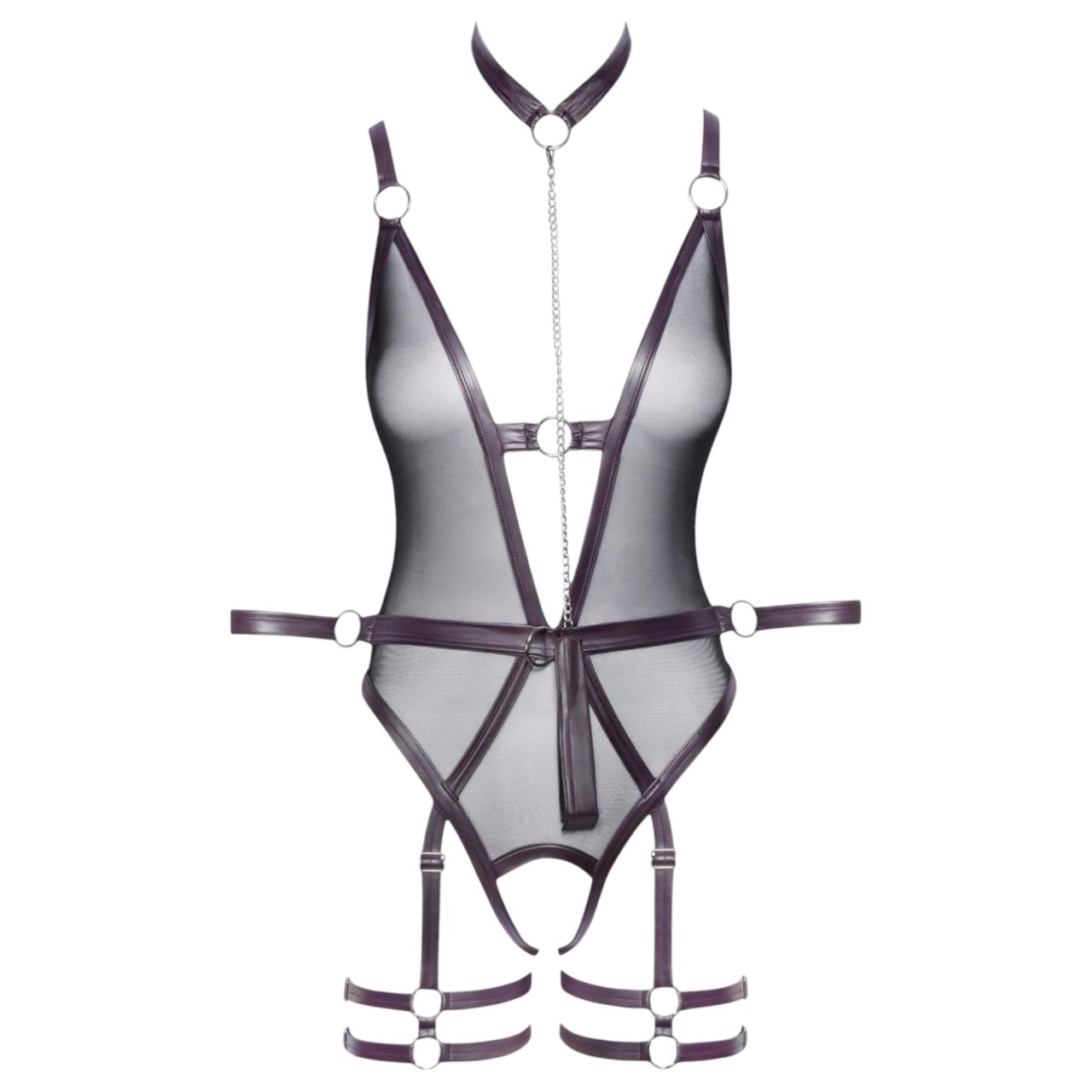 Cottelli Bondage - nyitott body és kar bilincs (fekete)