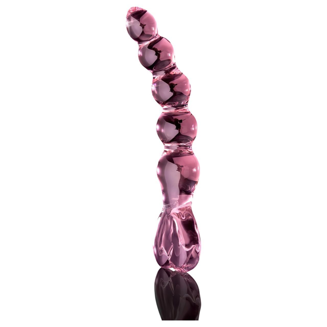 Icicles No. 43 - gyöngyös, szíves üveg dildó (pink) Icicles No. 43 - gyöngyös, szíves üveg dildó (pink)