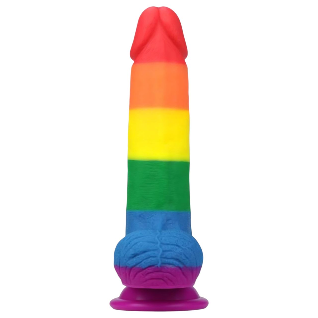 Lovetoy Prider - élethű herés dildó - 20 cm (szivárvány) Lovetoy Prider - élethű herés dildó - 20 cm (szivárvány)