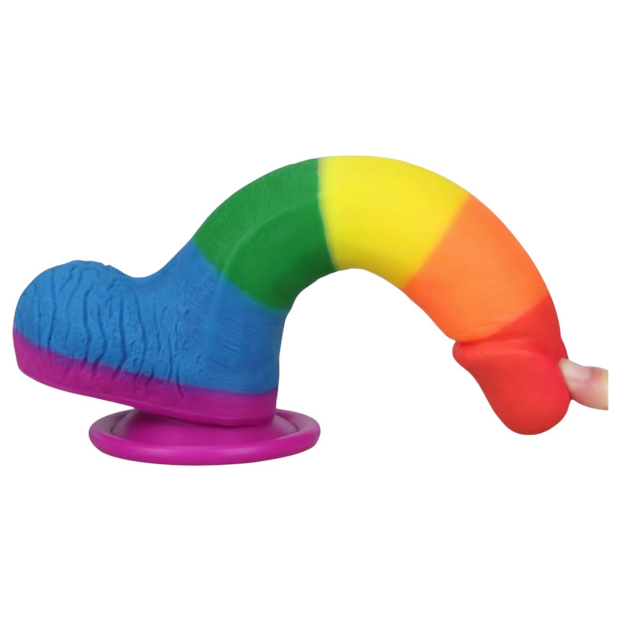 Lovetoy Prider - élethű herés dildó - 20 cm (szivárvány) Lovetoy Prider - élethű herés dildó - 20 cm (szivárvány)