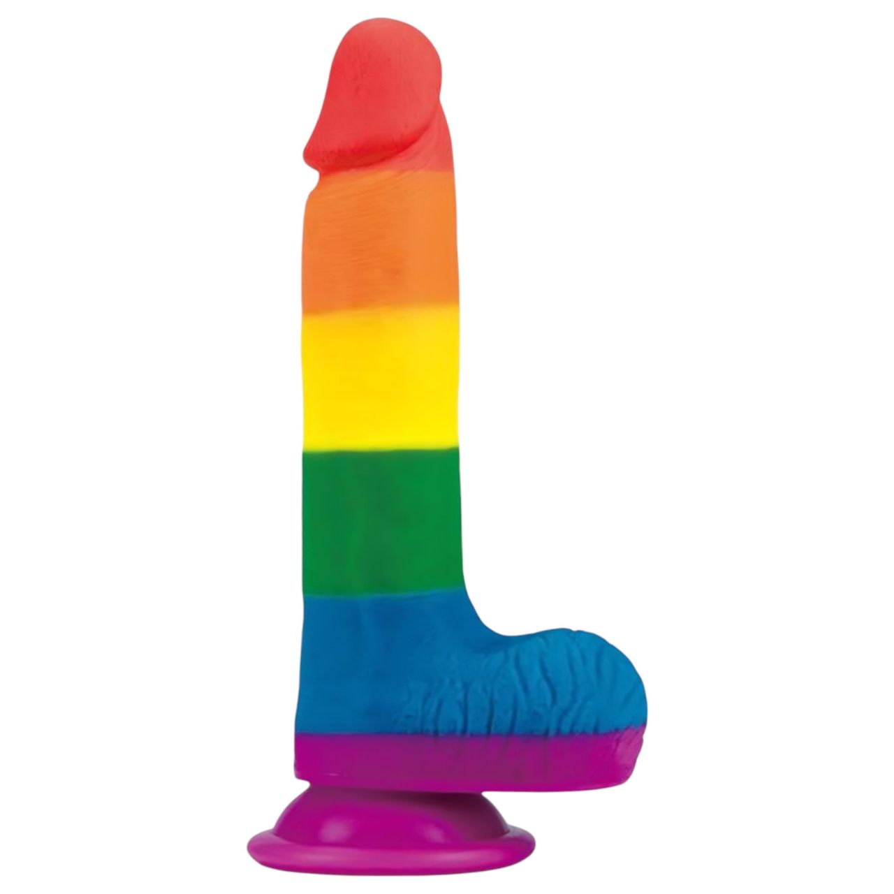 Lovetoy Prider - élethű herés dildó - 20 cm (szivárvány) Lovetoy Prider - élethű herés dildó - 20 cm (szivárvány)