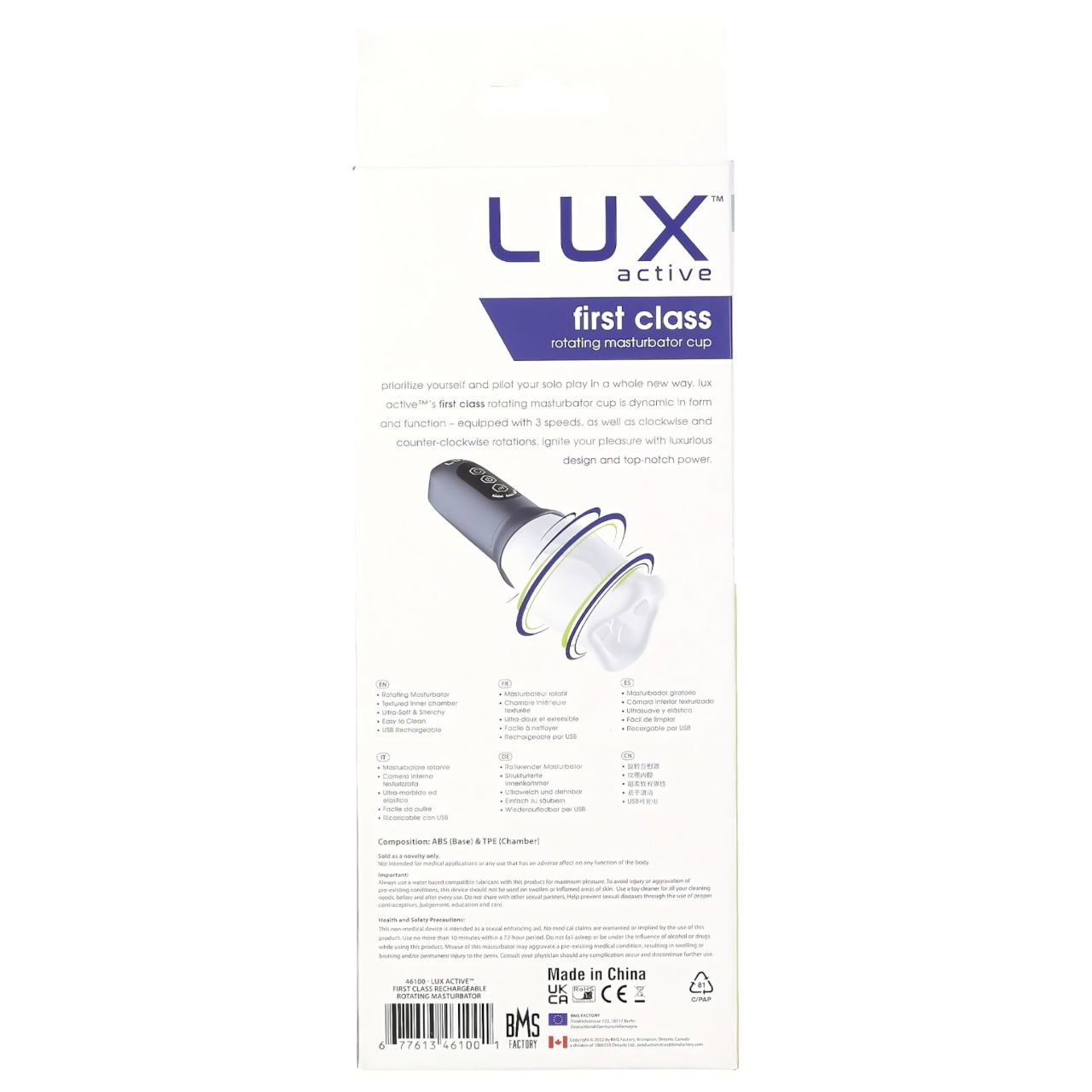 LUX Active First Class - forgó fejes maszturbátor (fehér-szürke) LUX Active First Class - forgó fejes maszturbátor (fehér-szürke)
