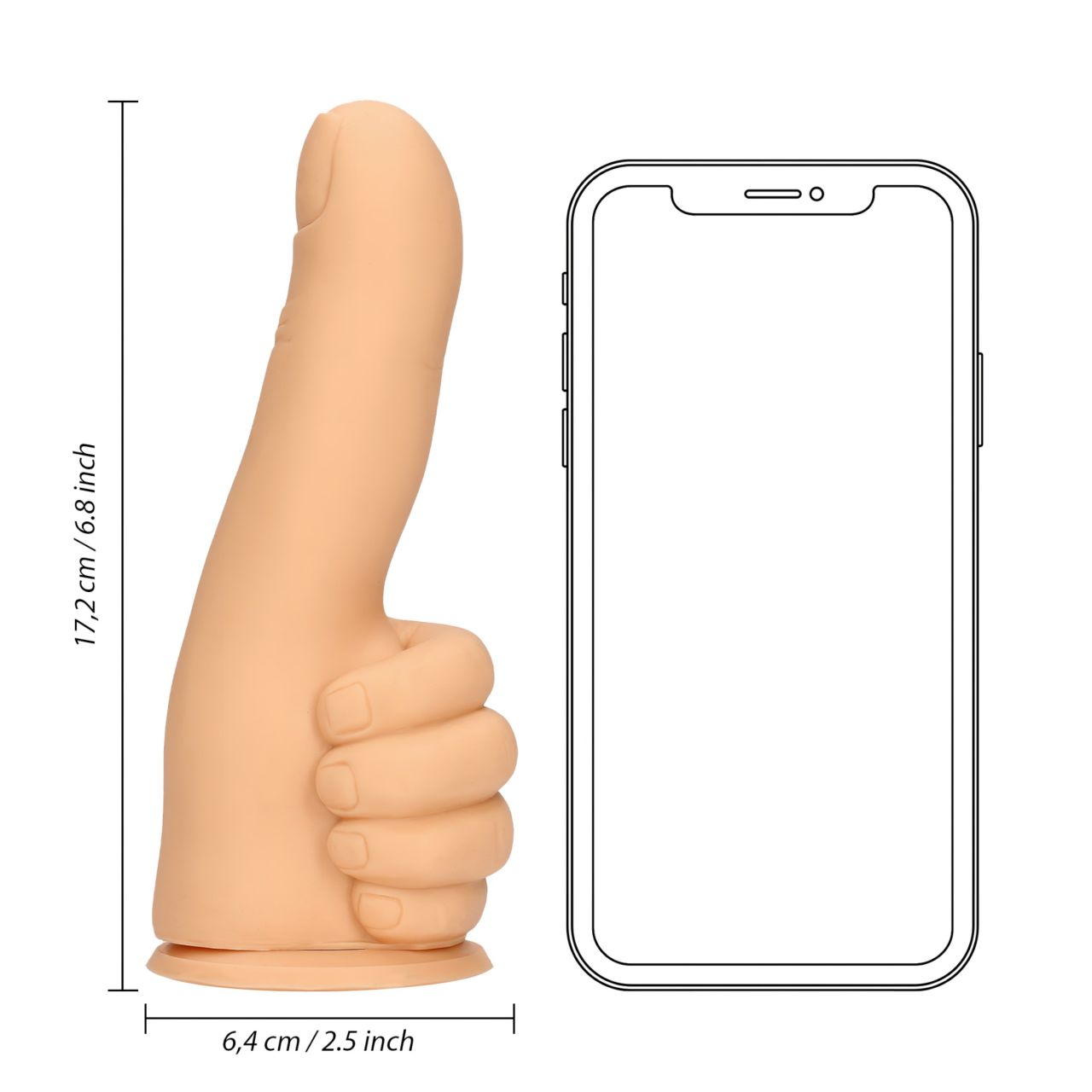 S-Line - hüvelykujj dildó (testszínű)