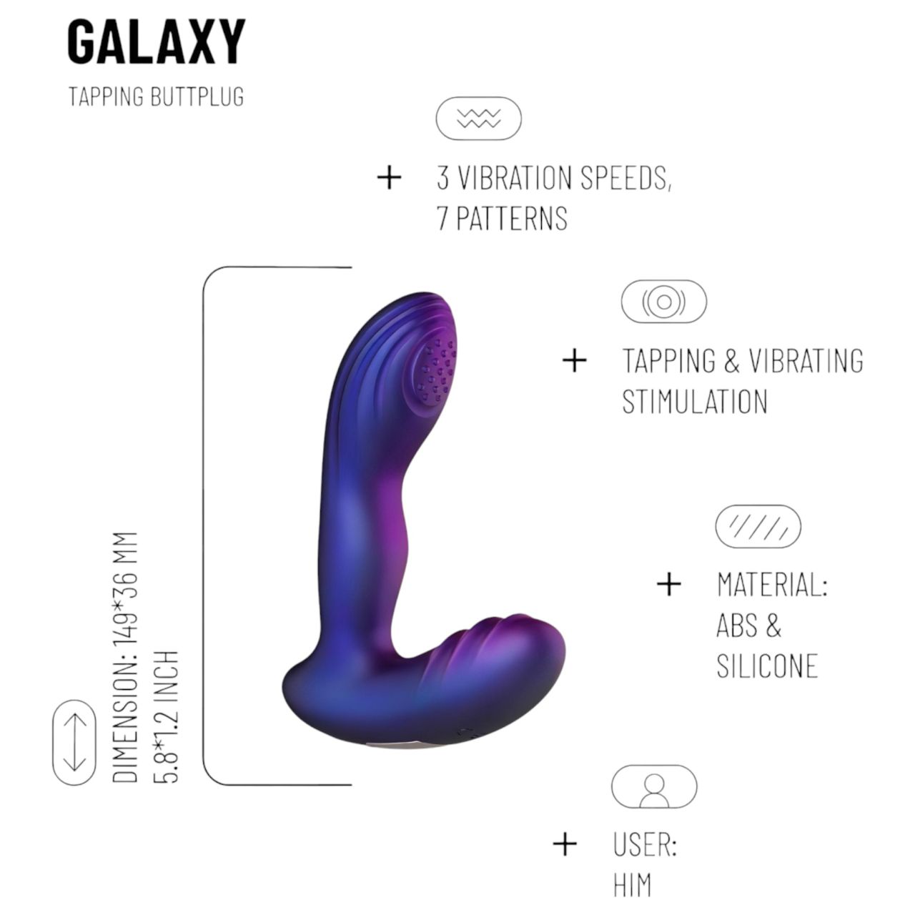 Hueman Galaxy - pulzáló anál vibrátor (lila) Hueman Galaxy - pulzáló anál vibrátor (lila)