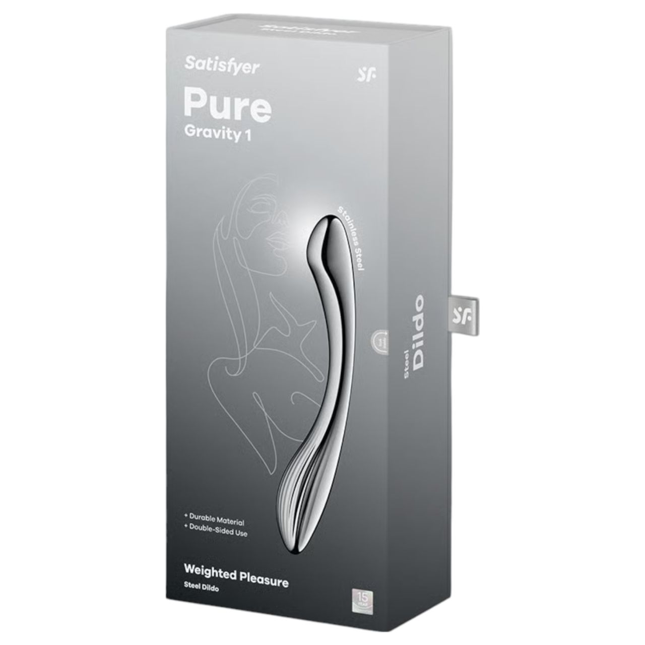 / Satisfyer Pure Gravity 1 - bordázott acéldildó (ezüst) / Satisfyer Pure Gravity 1 - bordázott acéldildó (ezüst)