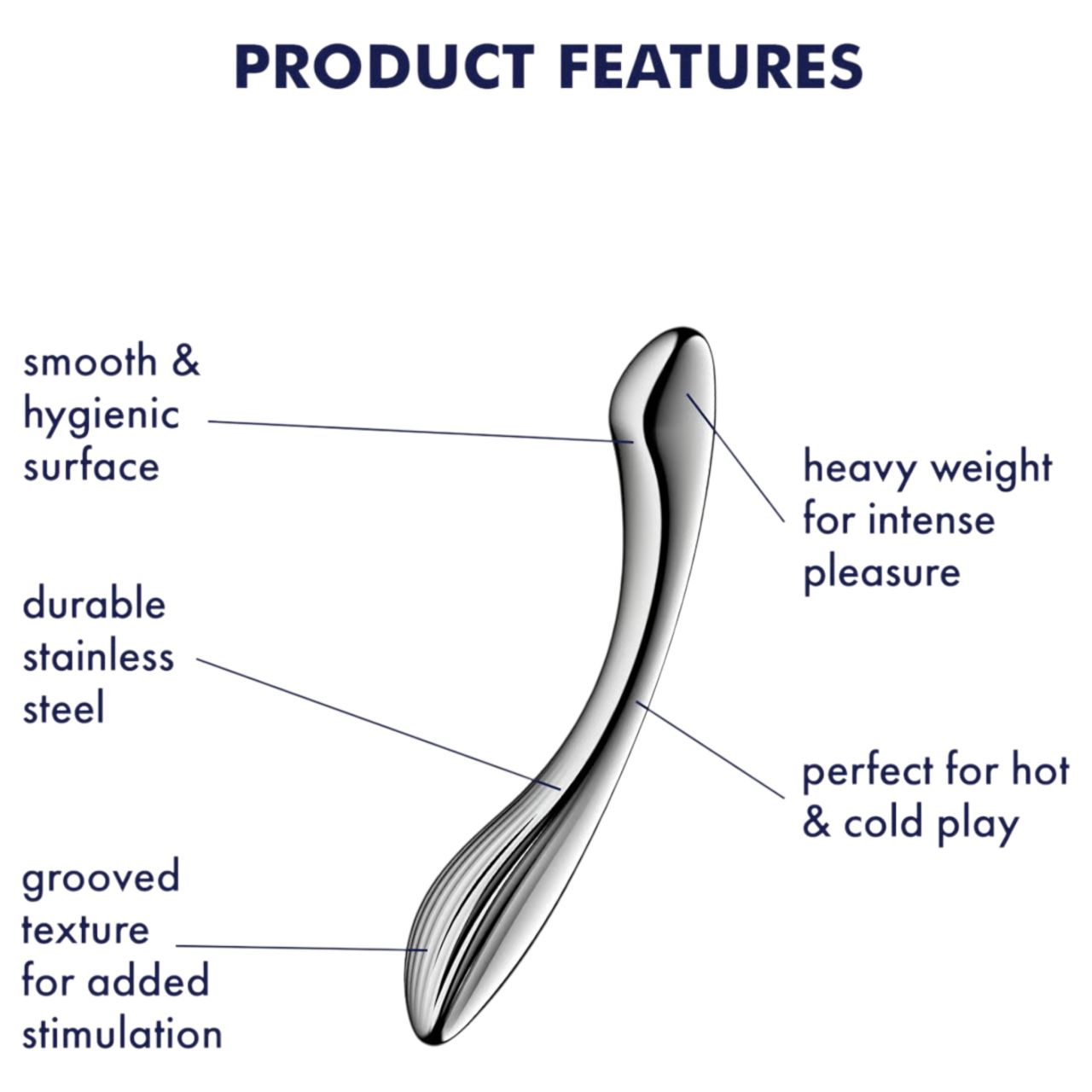 / Satisfyer Pure Gravity 1 - bordázott acéldildó (ezüst) / Satisfyer Pure Gravity 1 - bordázott acéldildó (ezüst)