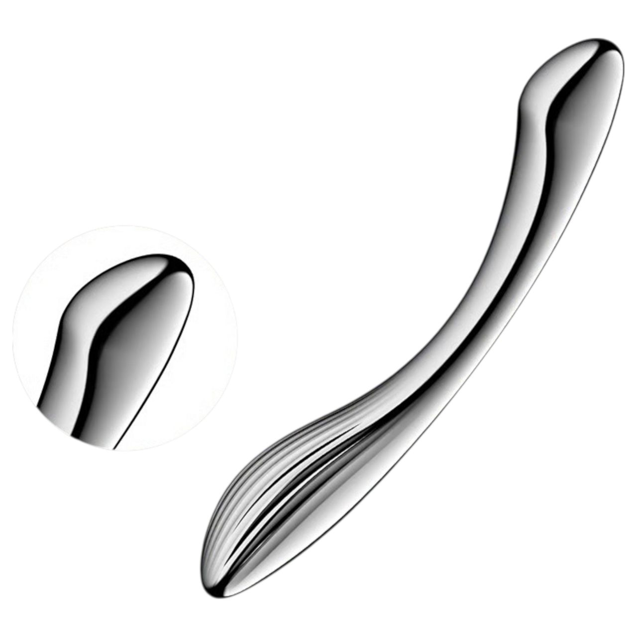 / Satisfyer Pure Gravity 1 - bordázott acéldildó (ezüst) / Satisfyer Pure Gravity 1 - bordázott acéldildó (ezüst)