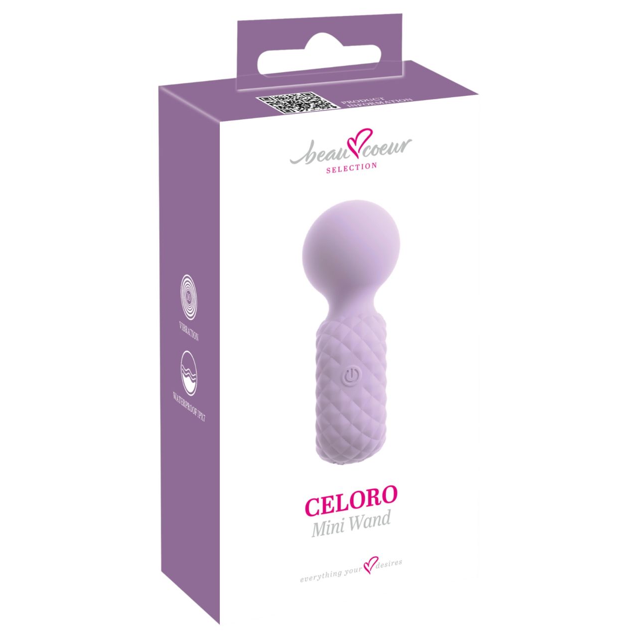 Beau Coeur Celoro - mini wand masszírozó vibrátor (lila) Beau Coeur Celoro - mini wand masszírozó vibrátor (lila)
