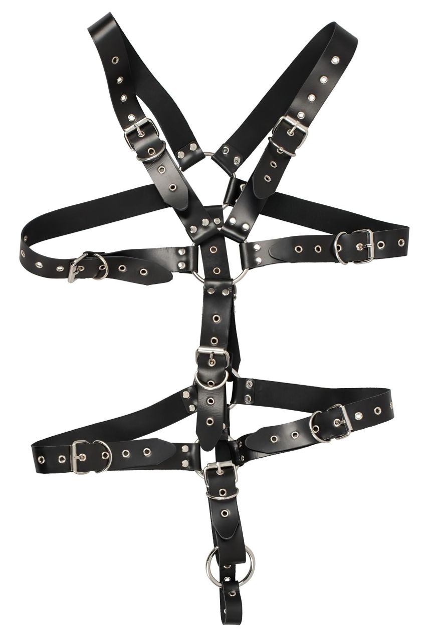 ZADO - bőr férfi testhám body (fekete, S-L) ZADO - bőr férfi testhám body (fekete, S-L)