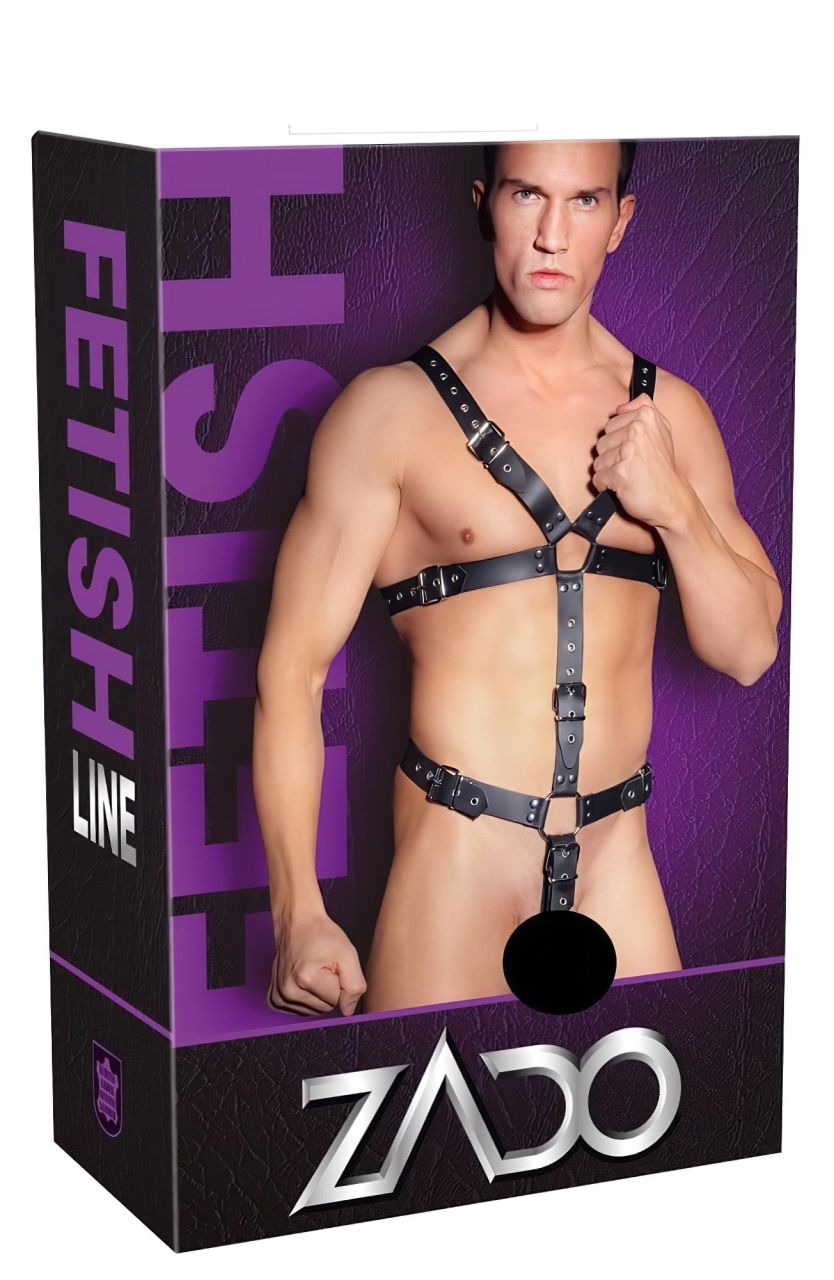 ZADO - bőr férfi testhám body (fekete, S-L) ZADO - bőr férfi testhám body (fekete, S-L)