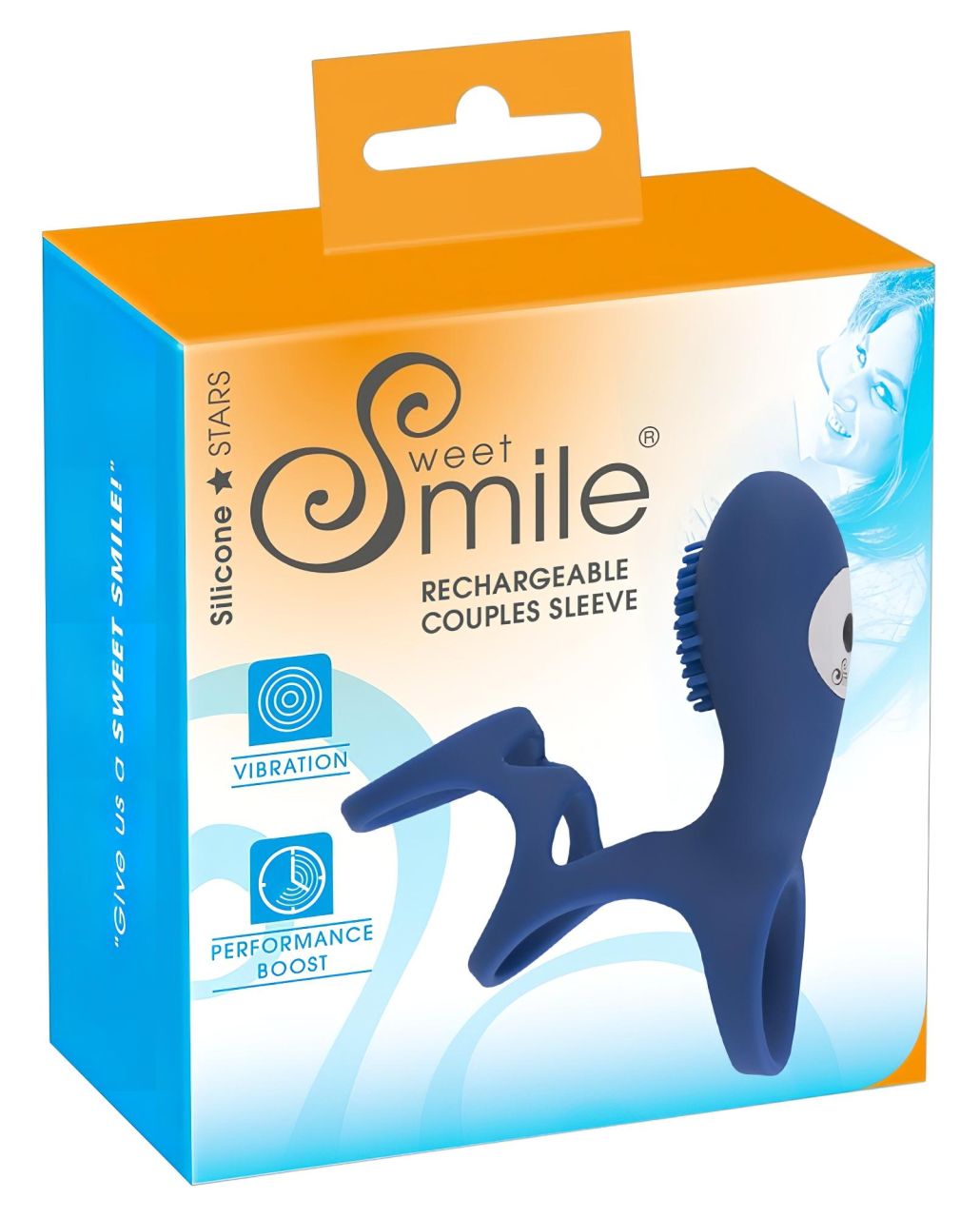 SMILE Couple - akkus, vibrációs péniszmandzsetta (kék) SMILE Couple - akkus, vibrációs péniszmandzsetta (kék)