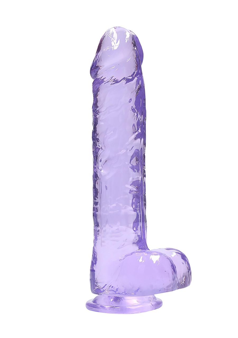RealRock - átlátszó élethű dildó (lila, 22 cm)
