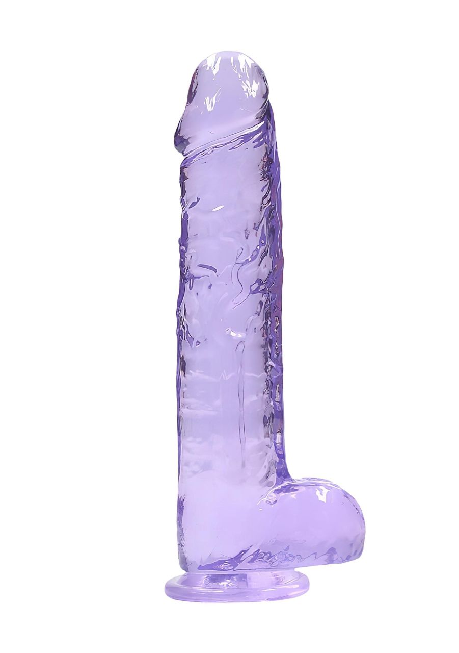 RealRock - átlátszó élethű dildó (lila, 22 cm)