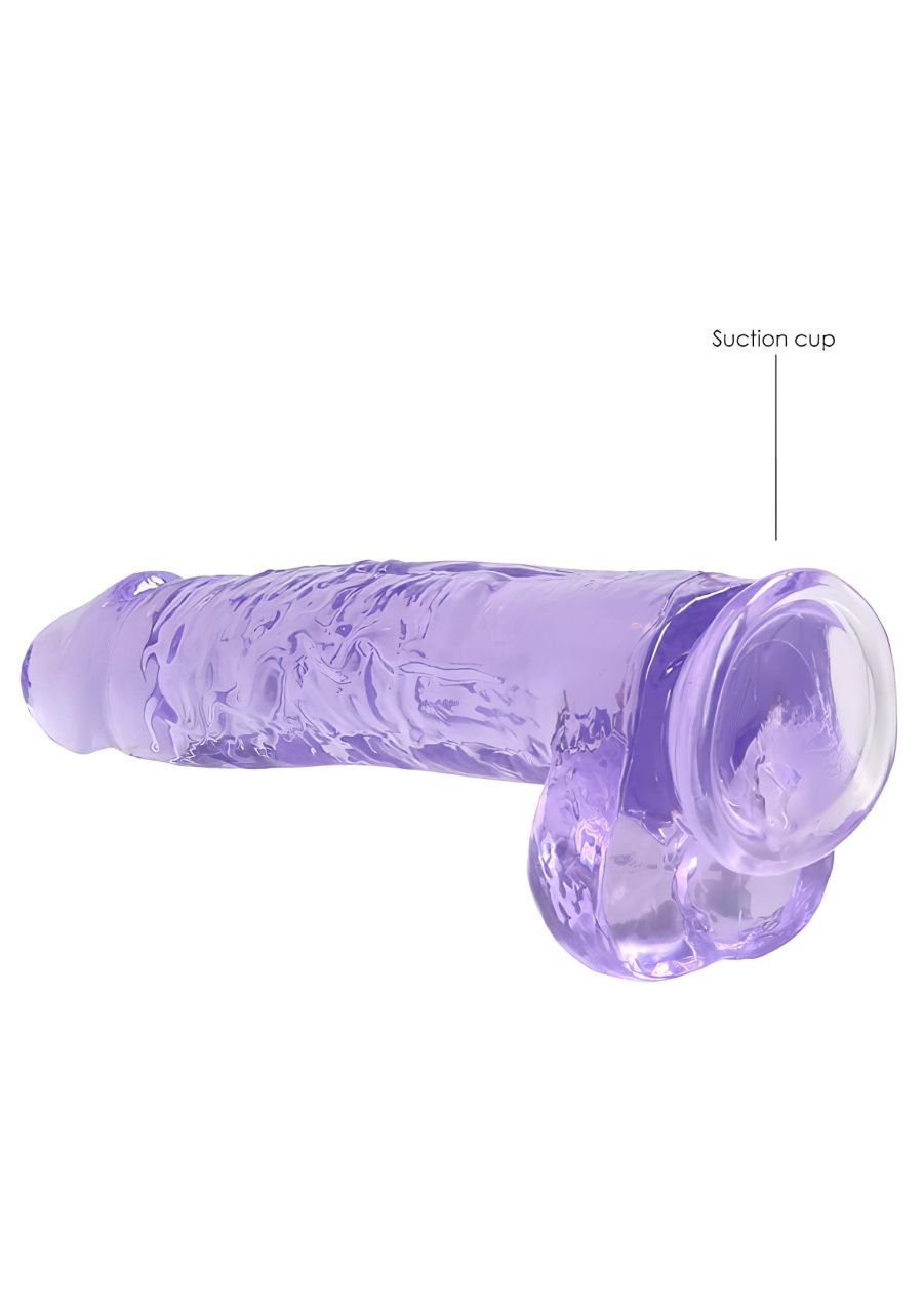 RealRock - átlátszó élethű dildó (lila, 22 cm)