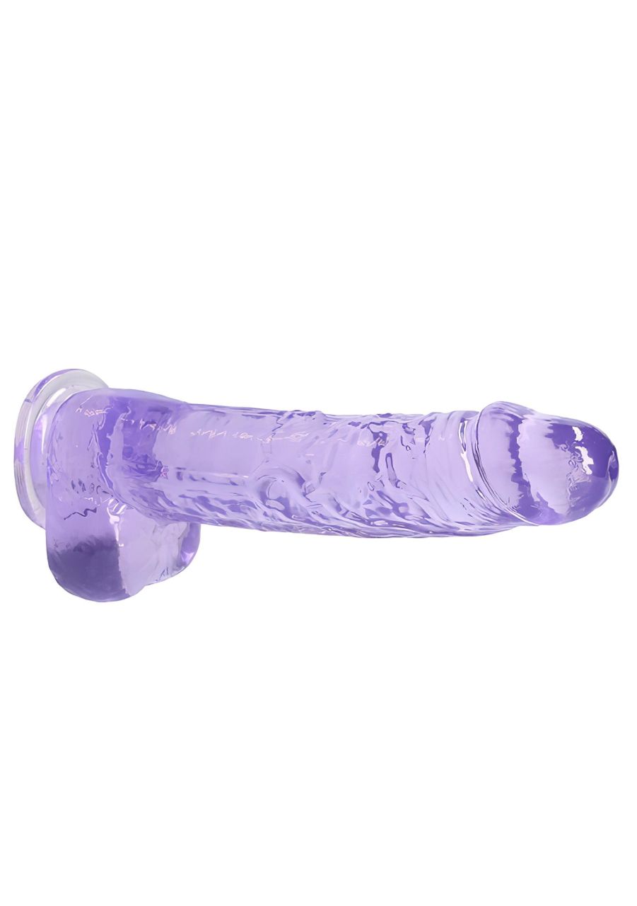 RealRock - átlátszó élethű dildó (lila, 22 cm)