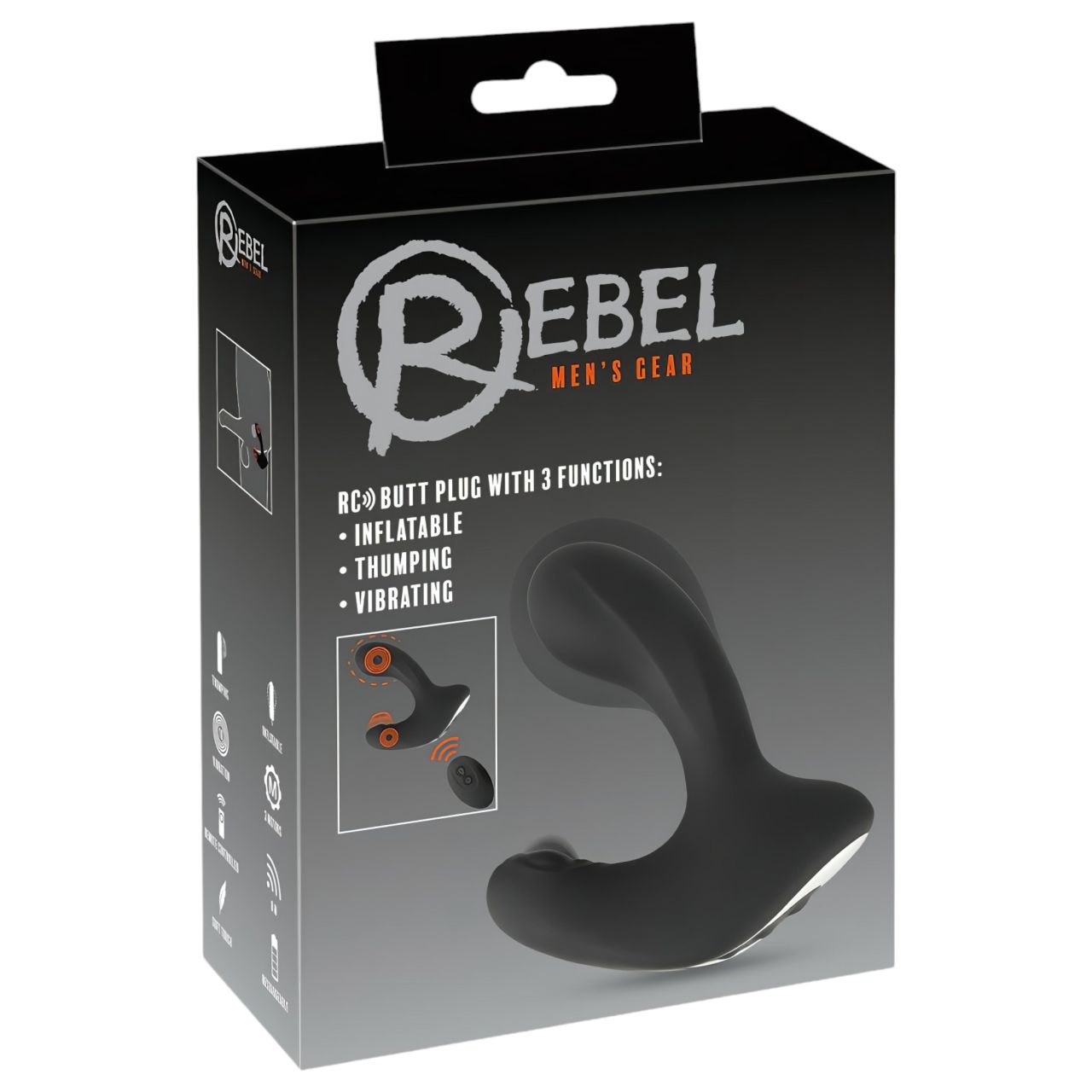 Rebel RC - akkus, rádiós, felpumpálható anál vibrátor (fekete) Rebel RC - akkus, rádiós, felpumpálható anál vibrátor (fekete)