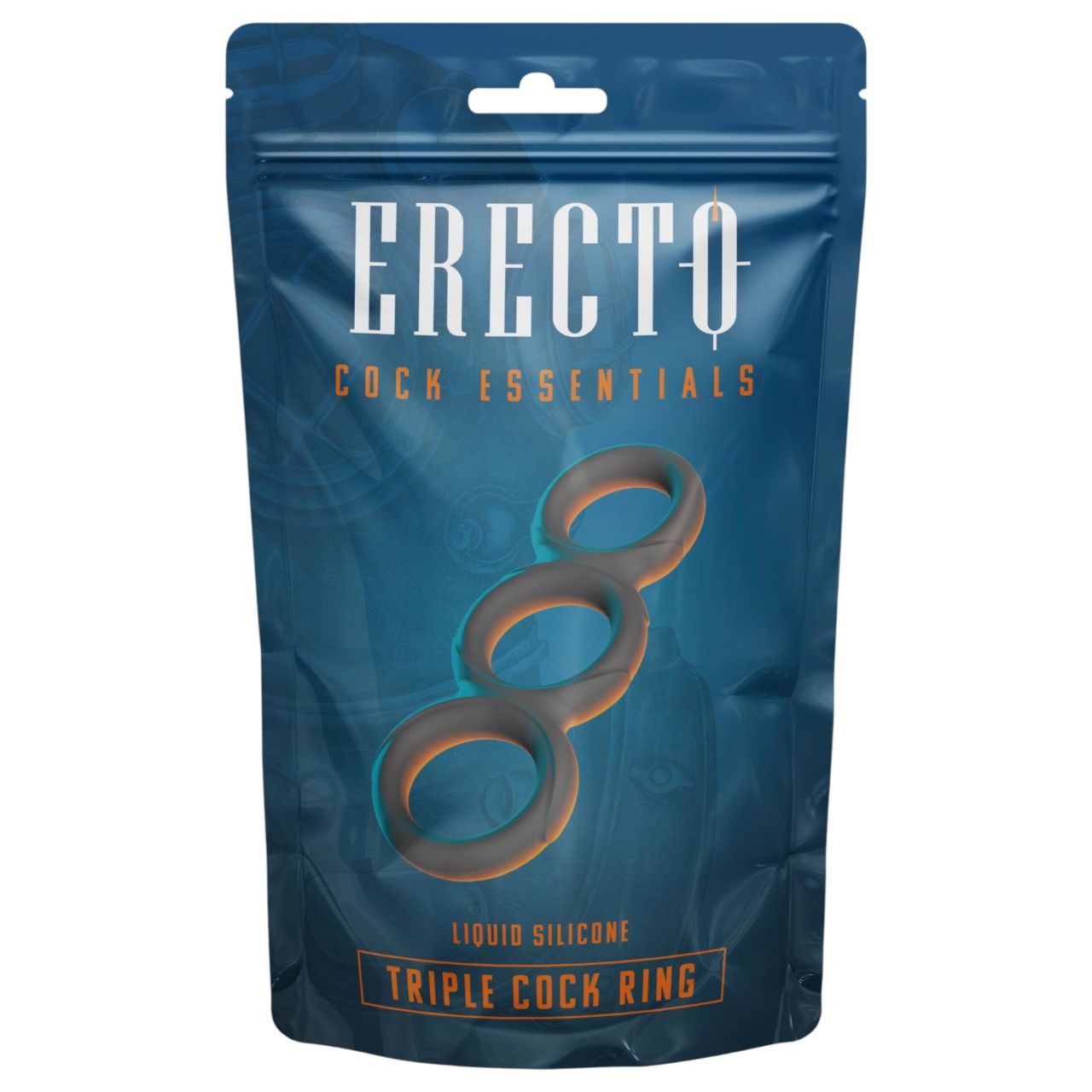 Erecto - tripla péniszgyűrű (fekete) Erecto - tripla péniszgyűrű (fekete)