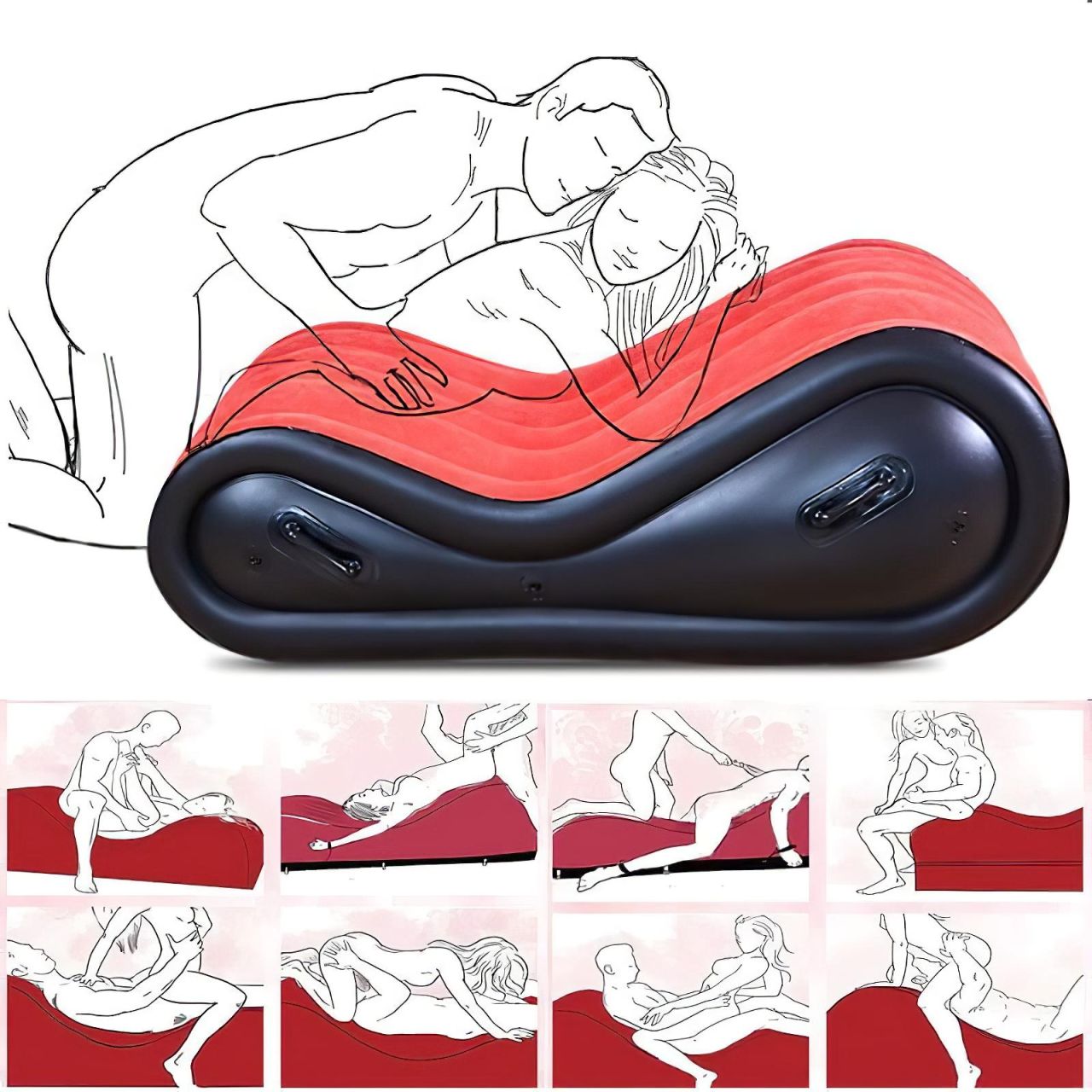 Desirel Magic Pillow - felfújható BDSM szexbútor - bilinccsel (piros)