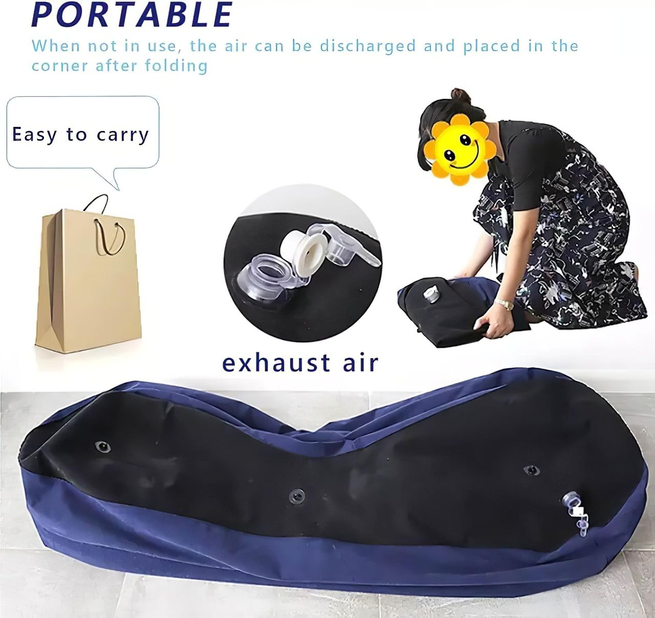 Desirel Magic Pillow - felfújható szex szófa - nagy (kék)
