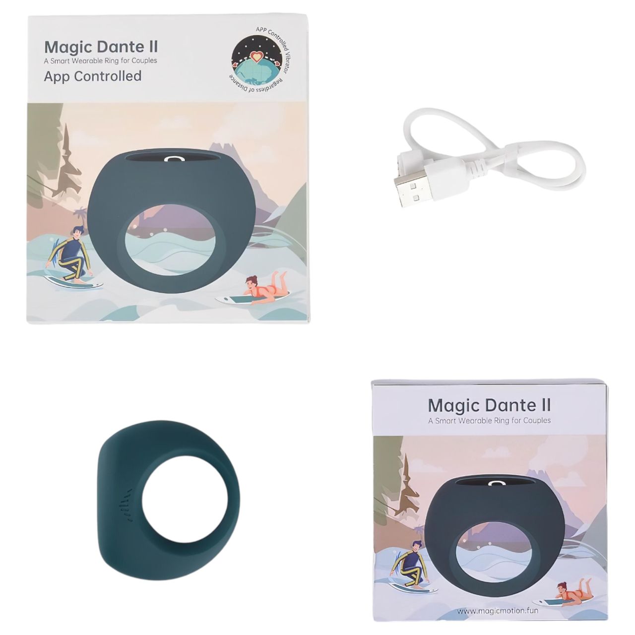Magic Motion Dante II - App-vezérelt vibrációs péniszgyűrű, férfiaknak (kék) Magic Motion Dante II - App-vezérelt vibrációs péniszgyűrű, férfiaknak (kék)