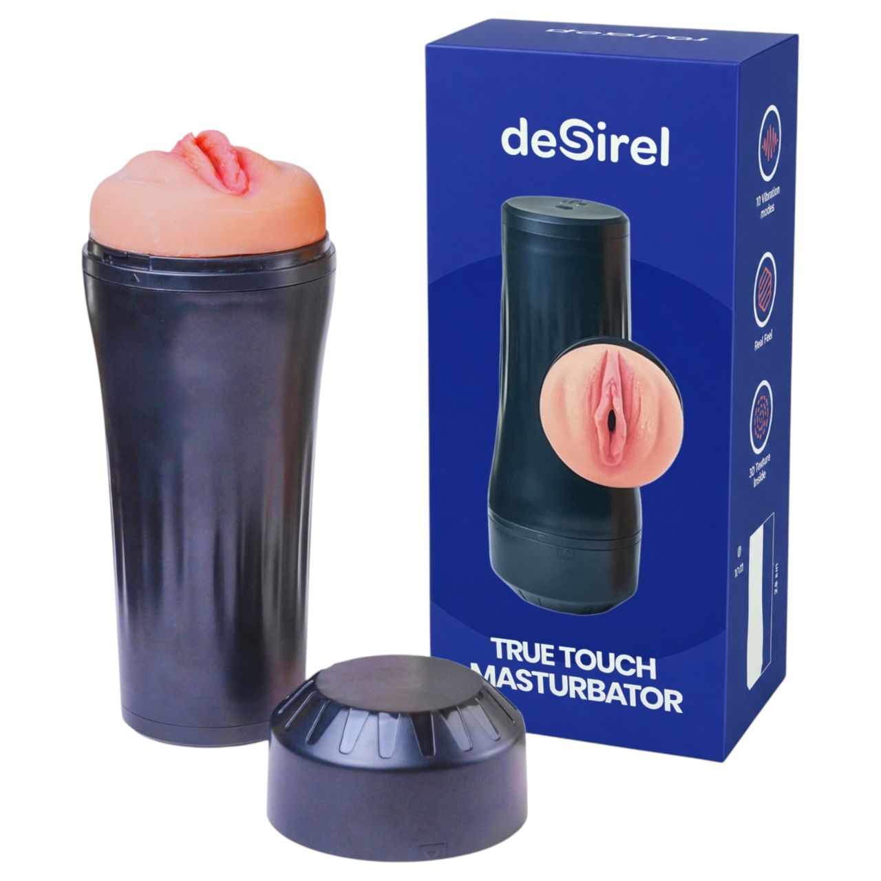 Desirel True Touch - élethű vibrációs műpunci (natúr-fekete) Desirel True Touch - élethű vibrációs műpunci (natúr-fekete)