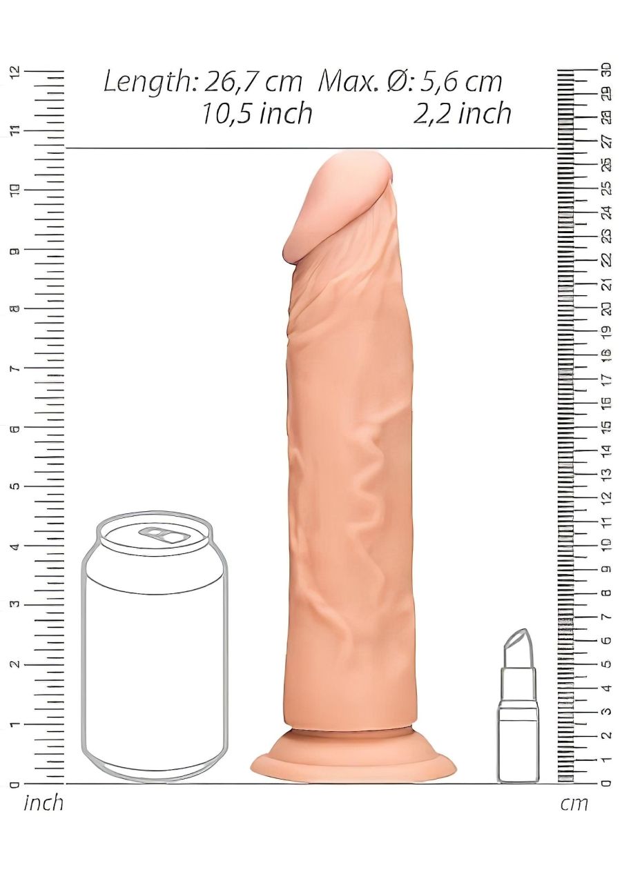 RealRock Dong 10 - élethű dildó (25 cm, testszínű)